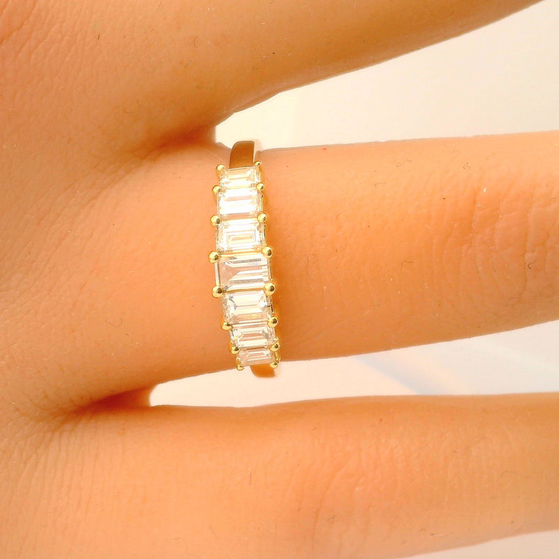 14K Yellow Gold Diamond Baguette Ring