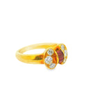 Van Cleef & Arpels Celestial Ruby Diamond 18k Yellow Gold Ring