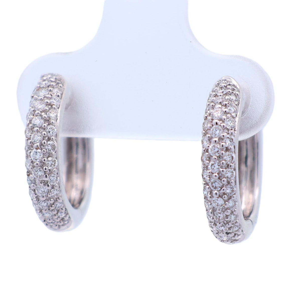 Diamond 18K White Gold Huggie Earrings