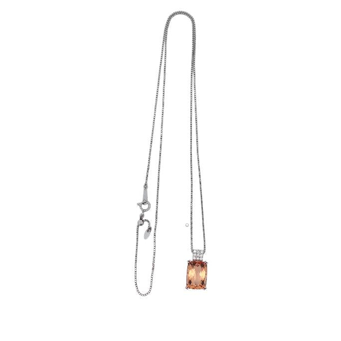 Estate 6.28 Carat Imperial Topaz Diamond Platinum Pendant Necklace