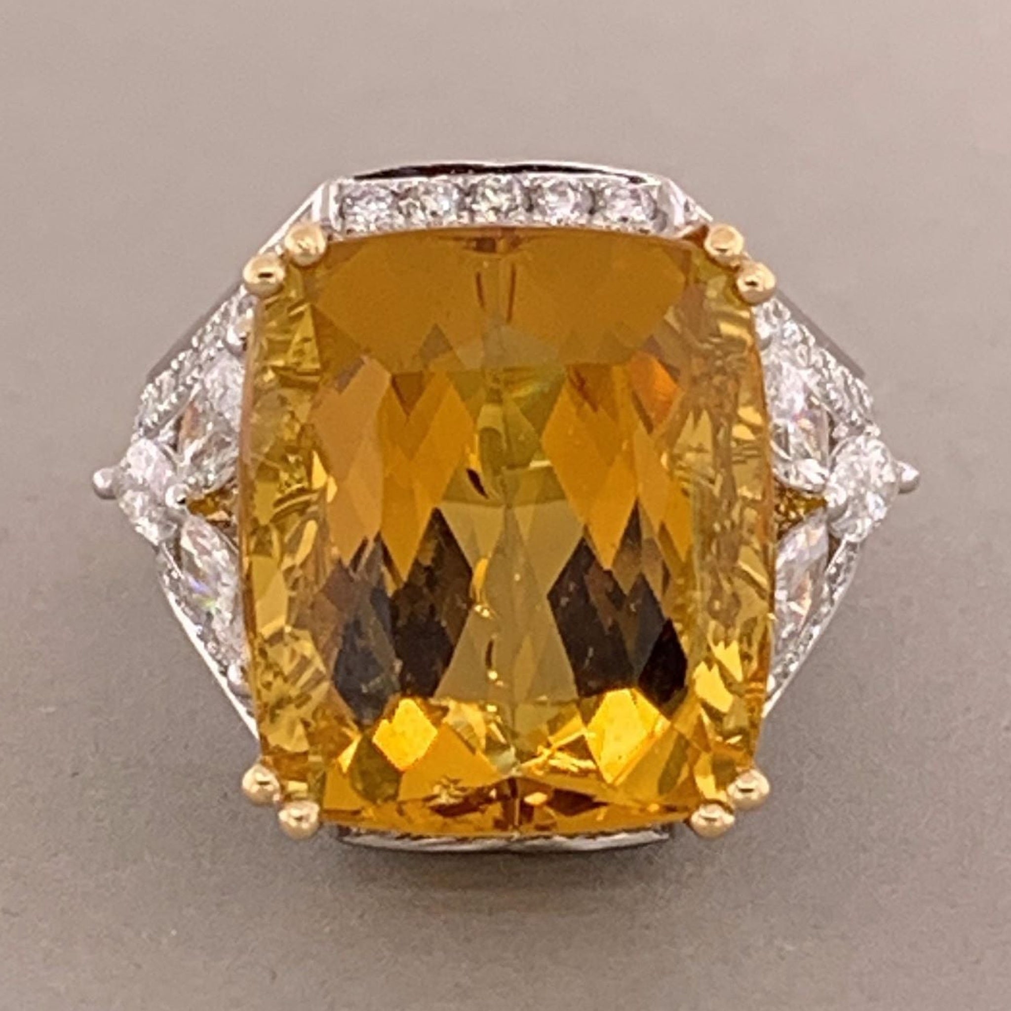 Heliodor Beryl Diamond Gold Ring