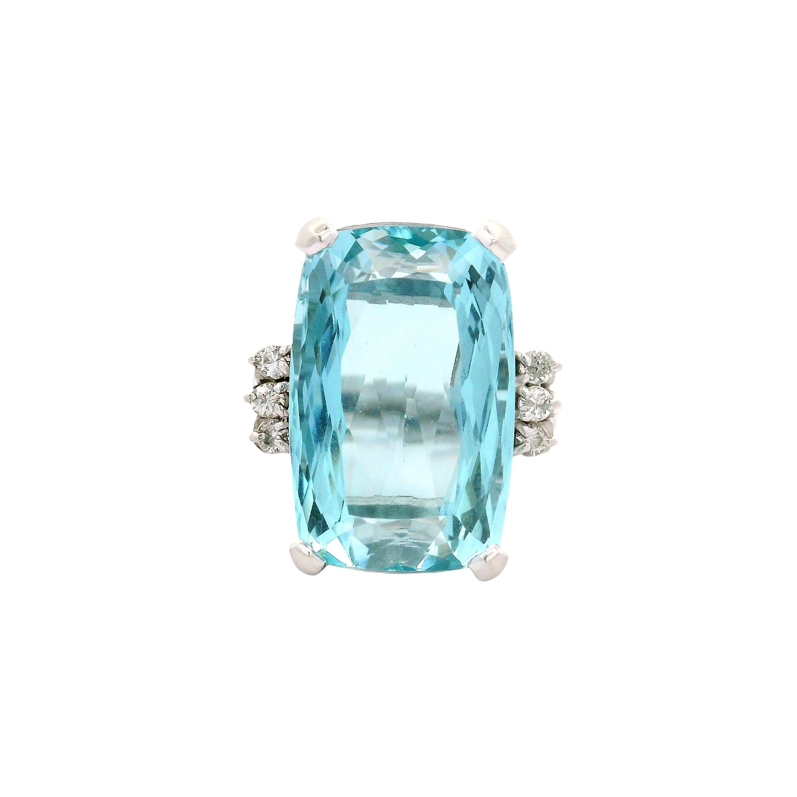 10.25 Carat Aquamarine Diamond Platinum Ring