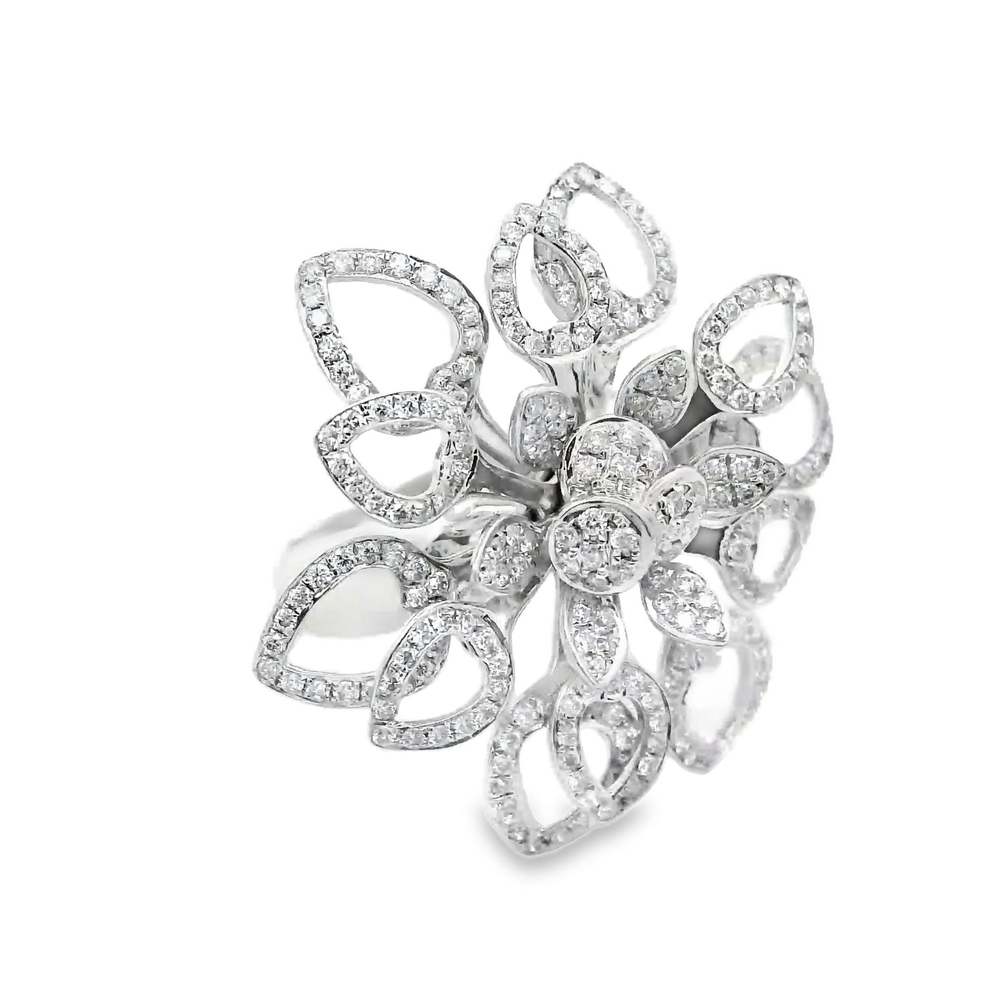 Diamond White Gold Flower Ring