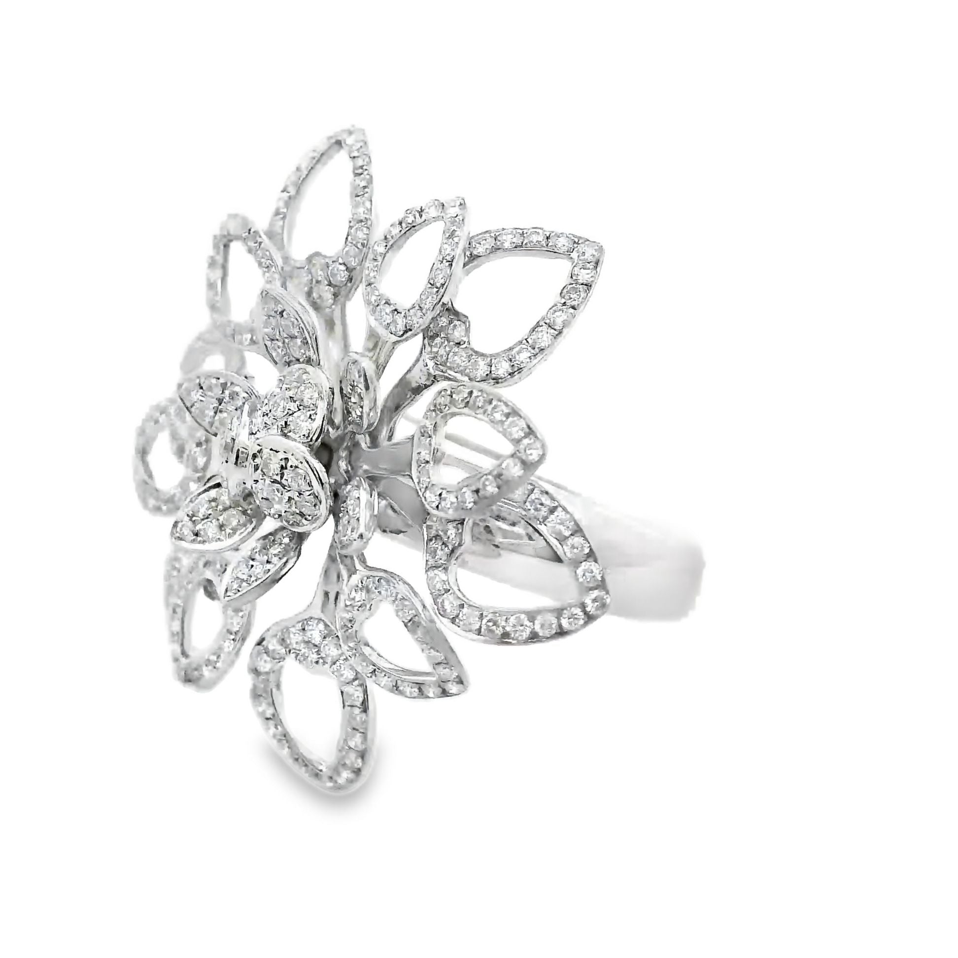 Diamond White Gold Flower Ring