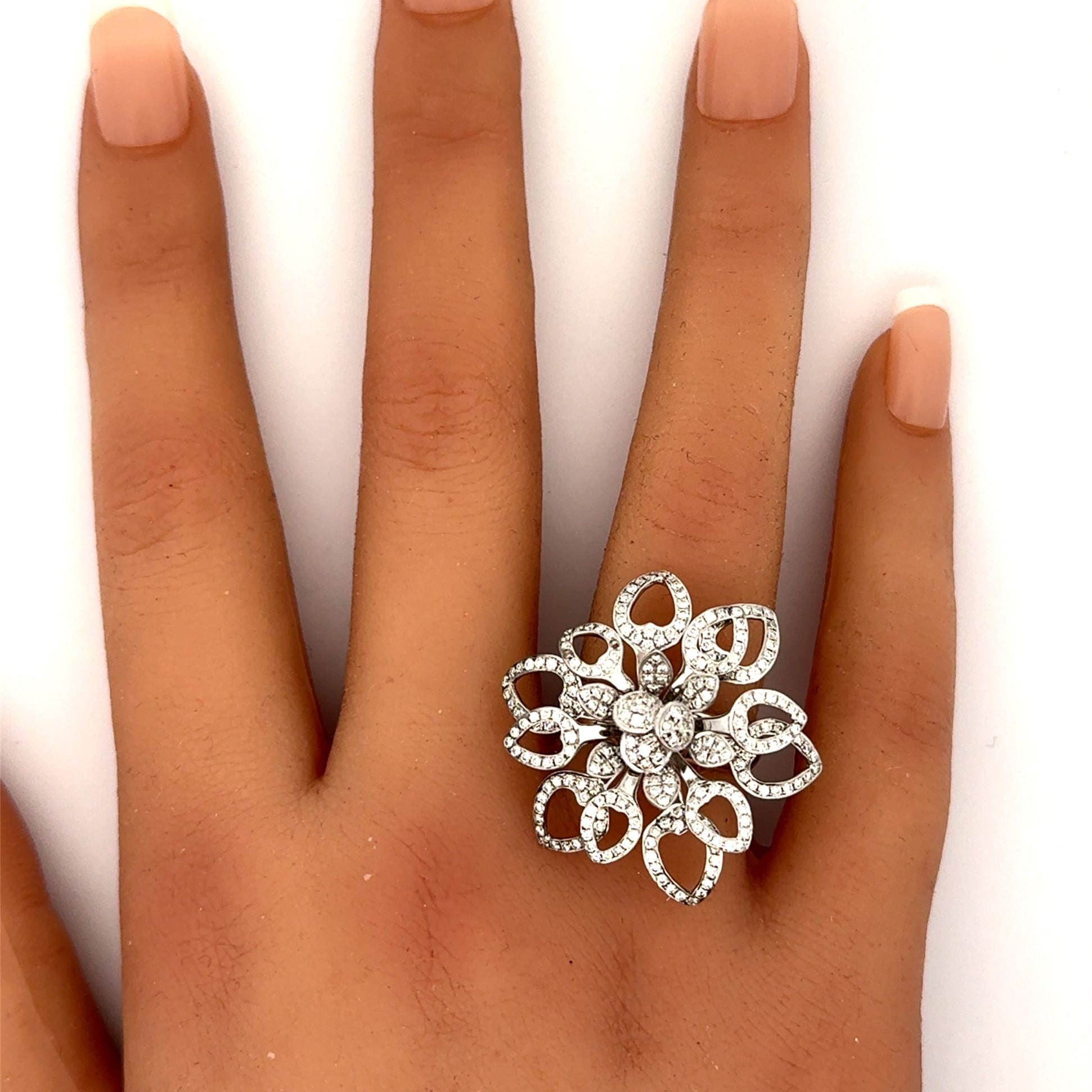 Diamond White Gold Flower Ring