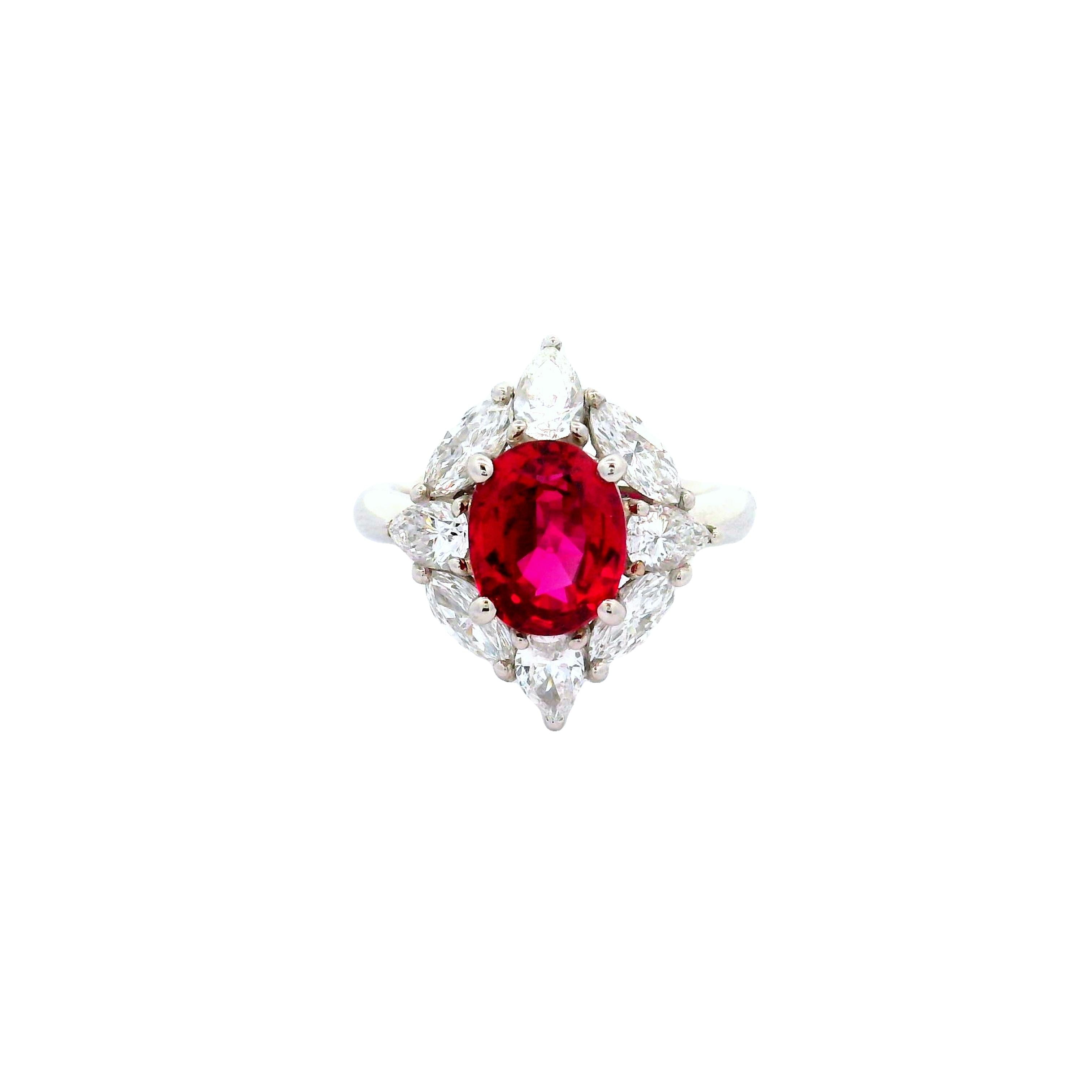Exceptional 2.25 Carat Ruby Diamond Platinum Ring, GIA Certified