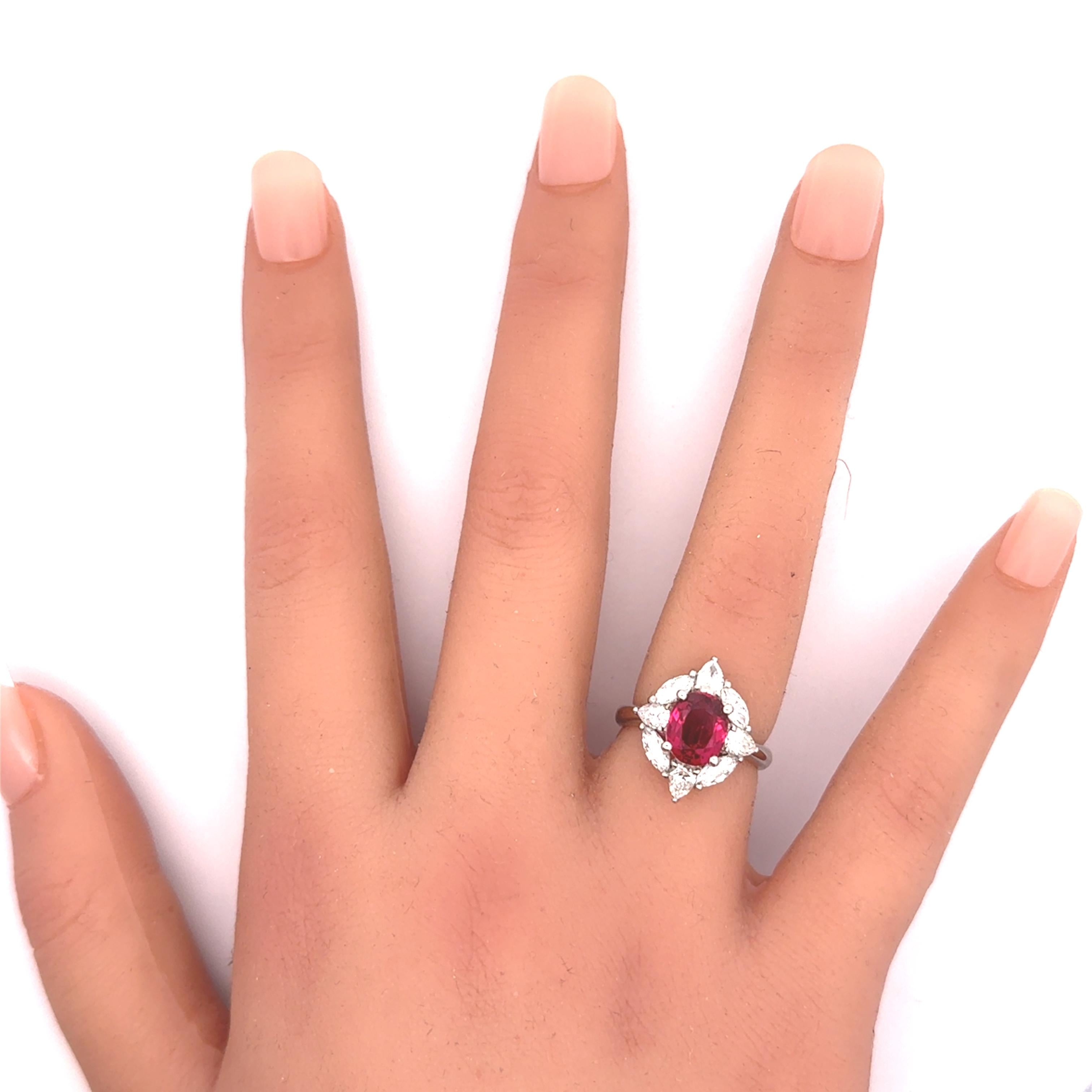 Exceptional 2.25 Carat Ruby Diamond Platinum Ring, GIA Certified