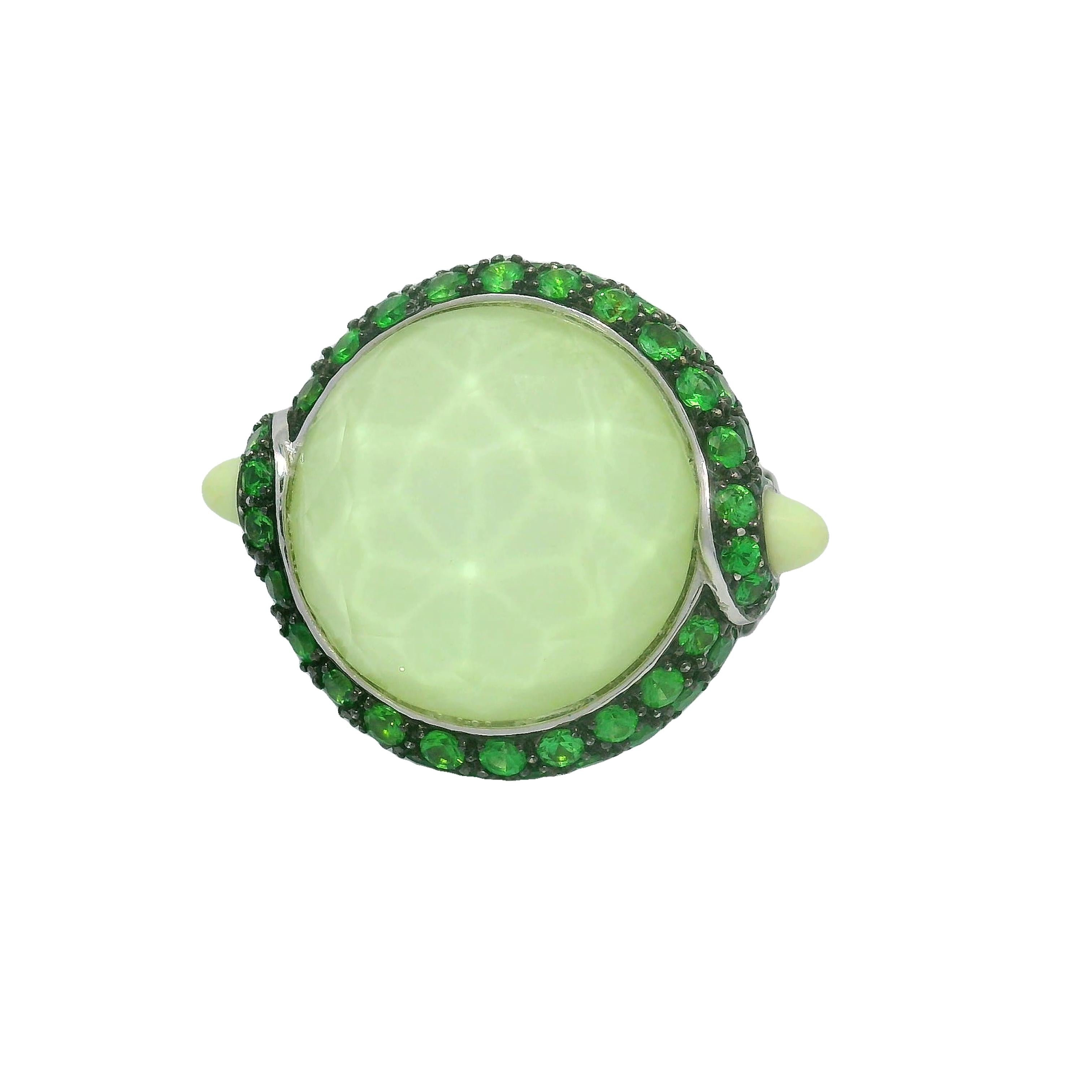 Stephen Webster Tsavorite Garnet & Quartz 18k White Gold Ring