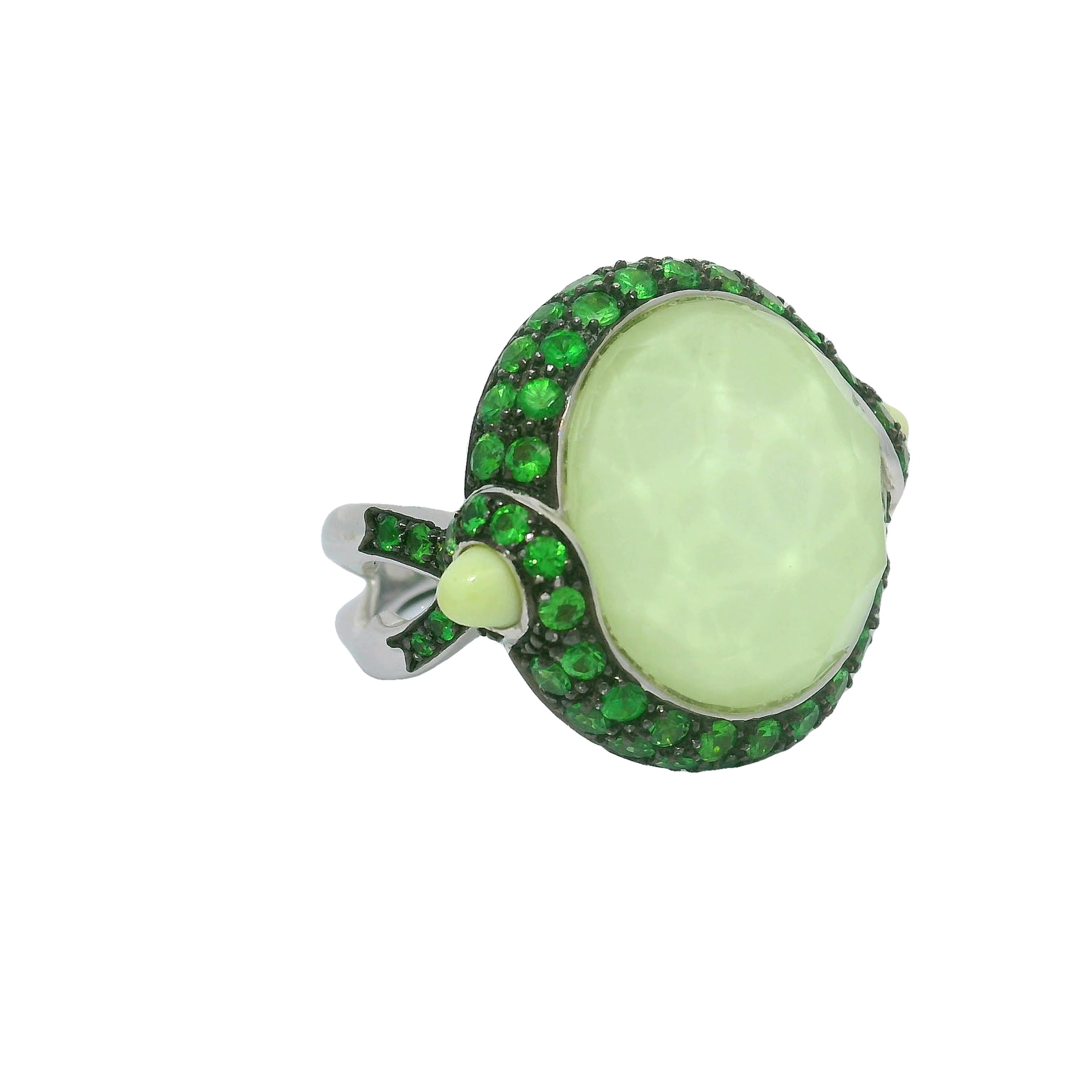 Stephen Webster Tsavorite Garnet & Quartz 18k White Gold Ring