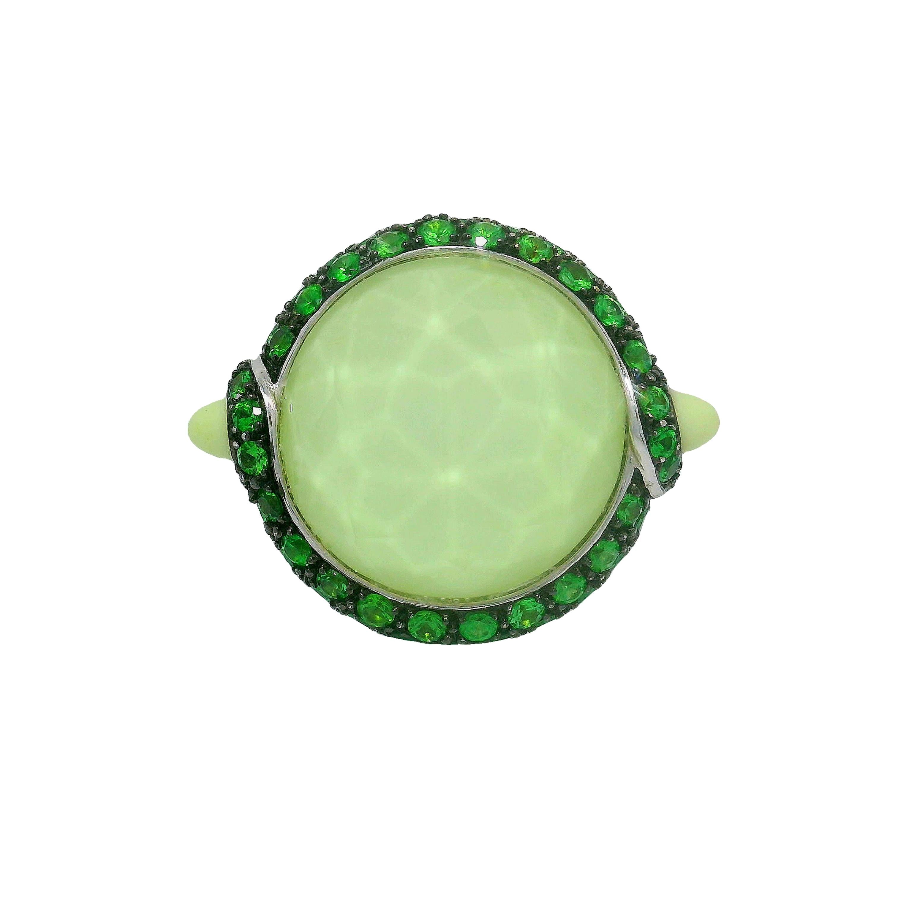 Stephen Webster Tsavorite Garnet & Quartz 18k White Gold Ring