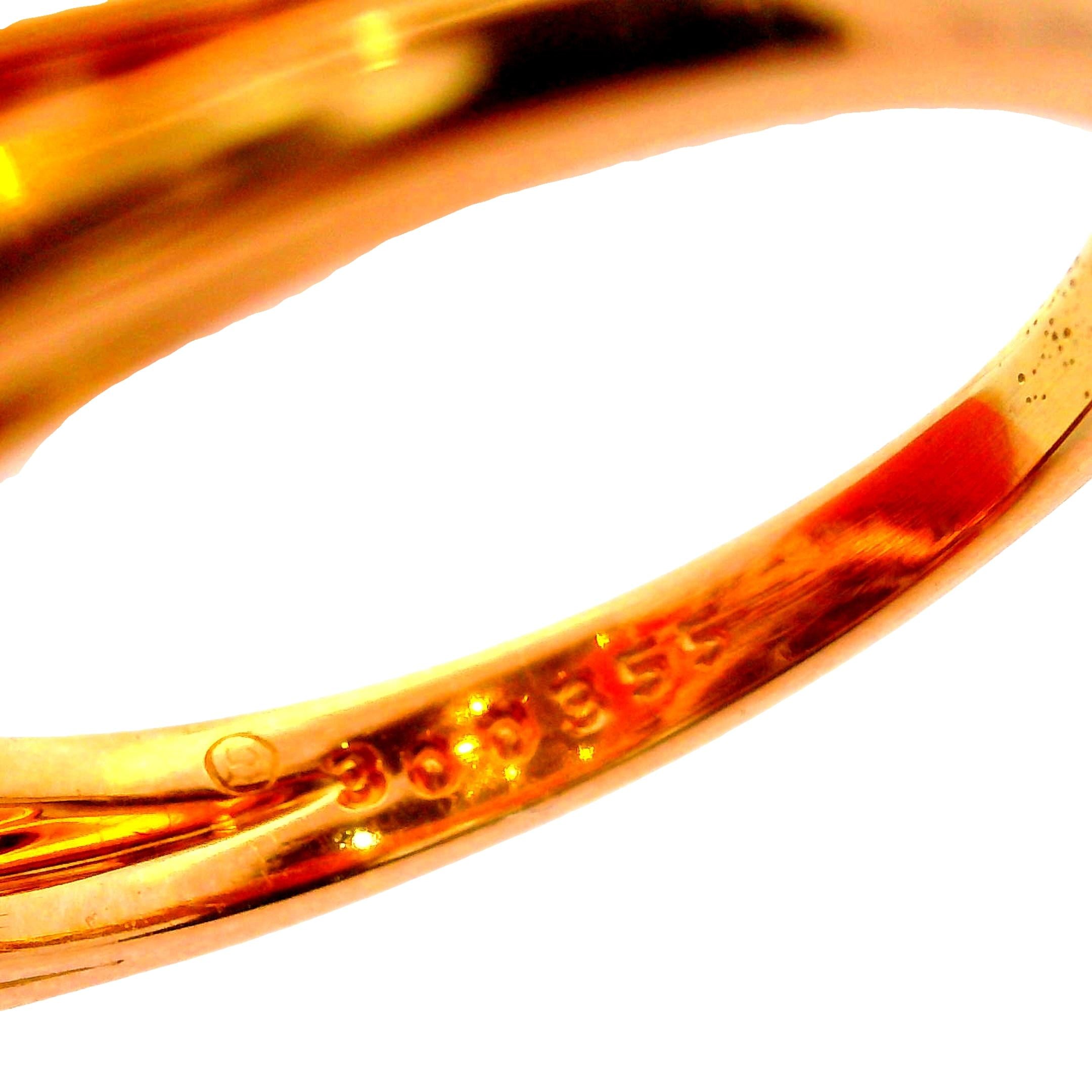 Oscar Heyman 4.21 Carat Padparadscha Sapphire Diamond 18k Yellow Gold & Platinum