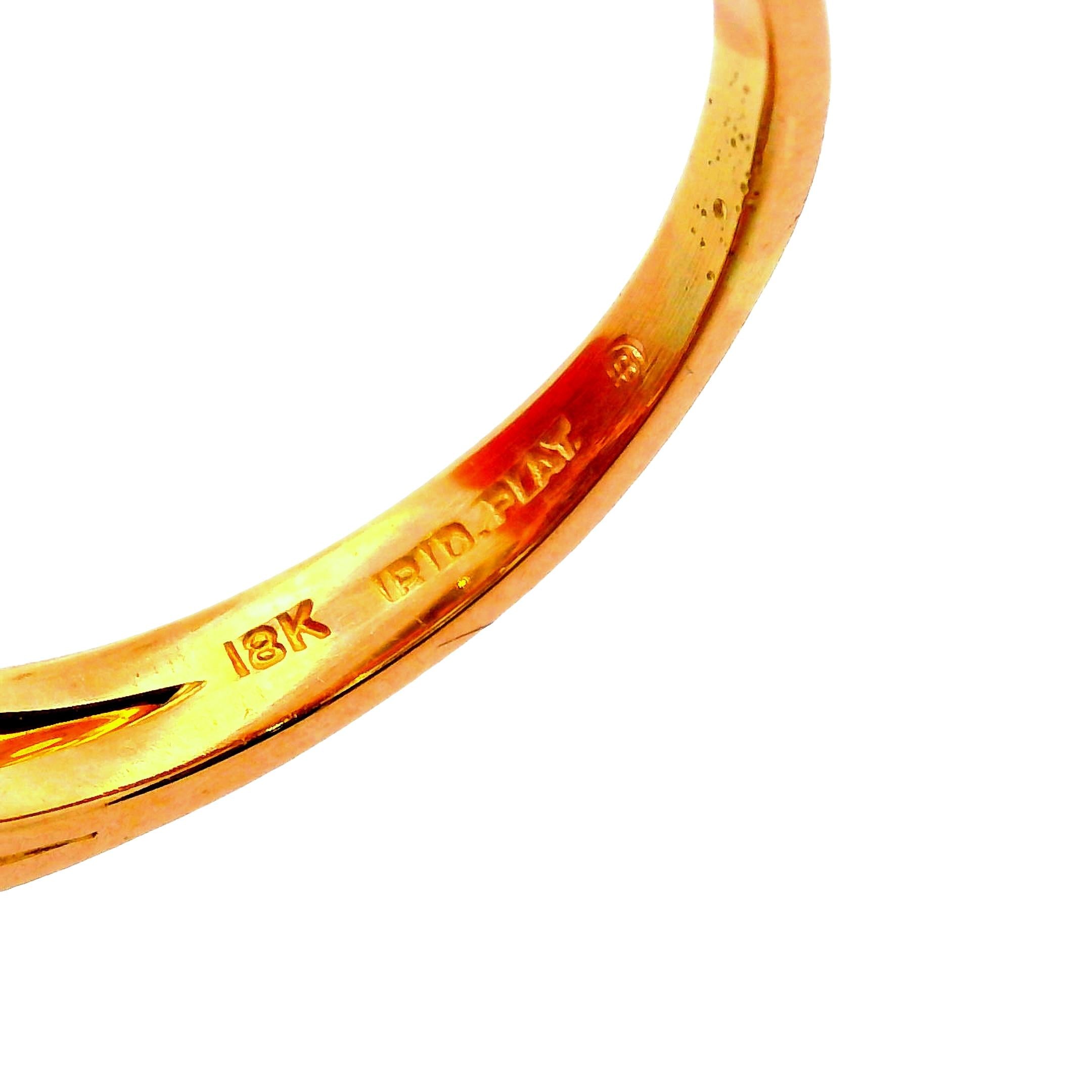 Oscar Heyman 4.21 Carat Padparadscha Sapphire Diamond 18k Yellow Gold & Platinum