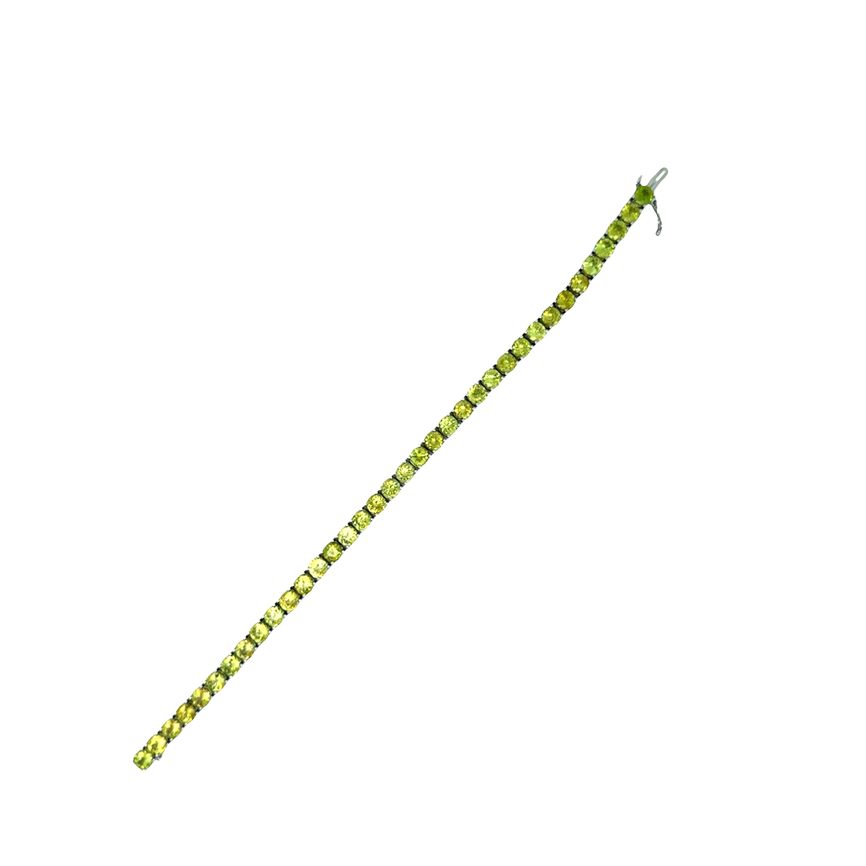 14k White Gold Sphene Tennis Bracelet