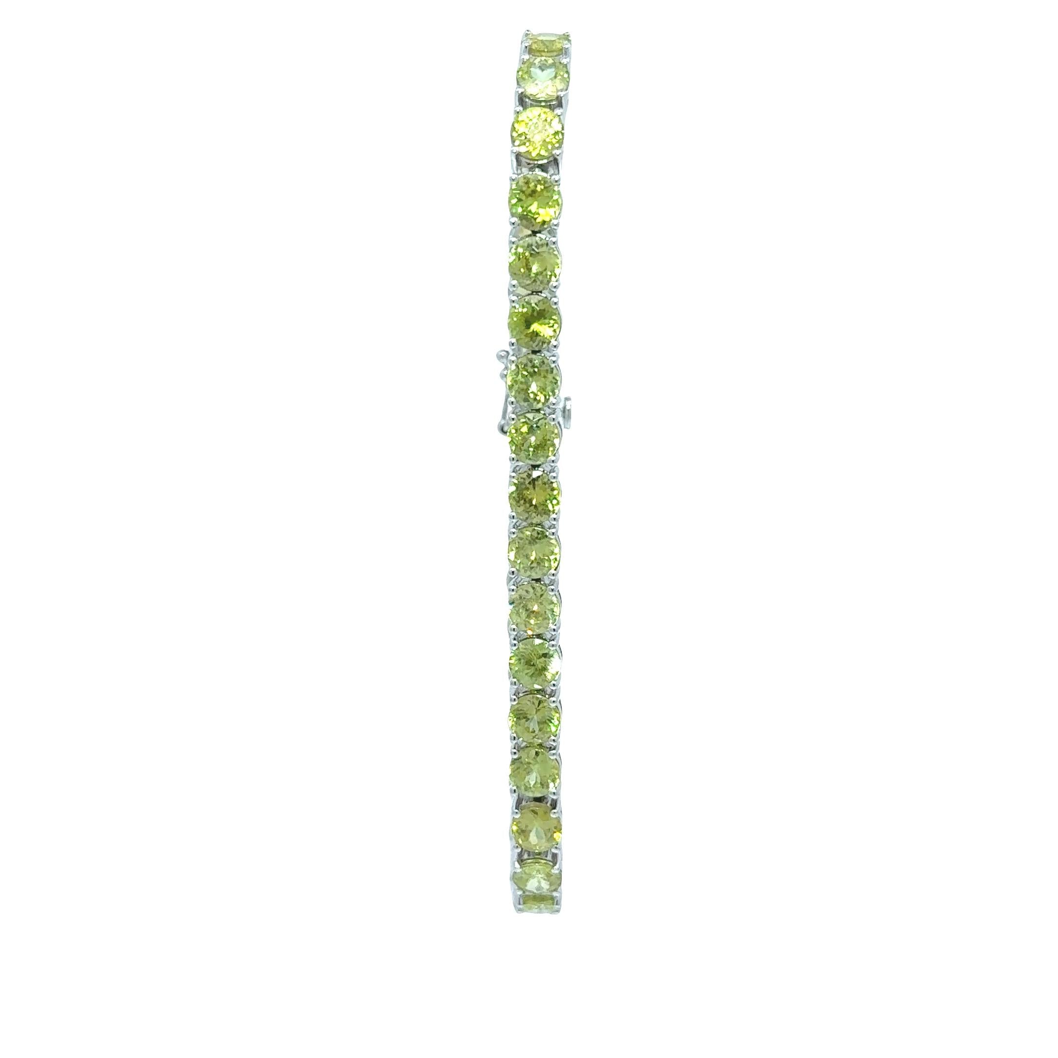 14k White Gold Sphene Tennis Bracelet
