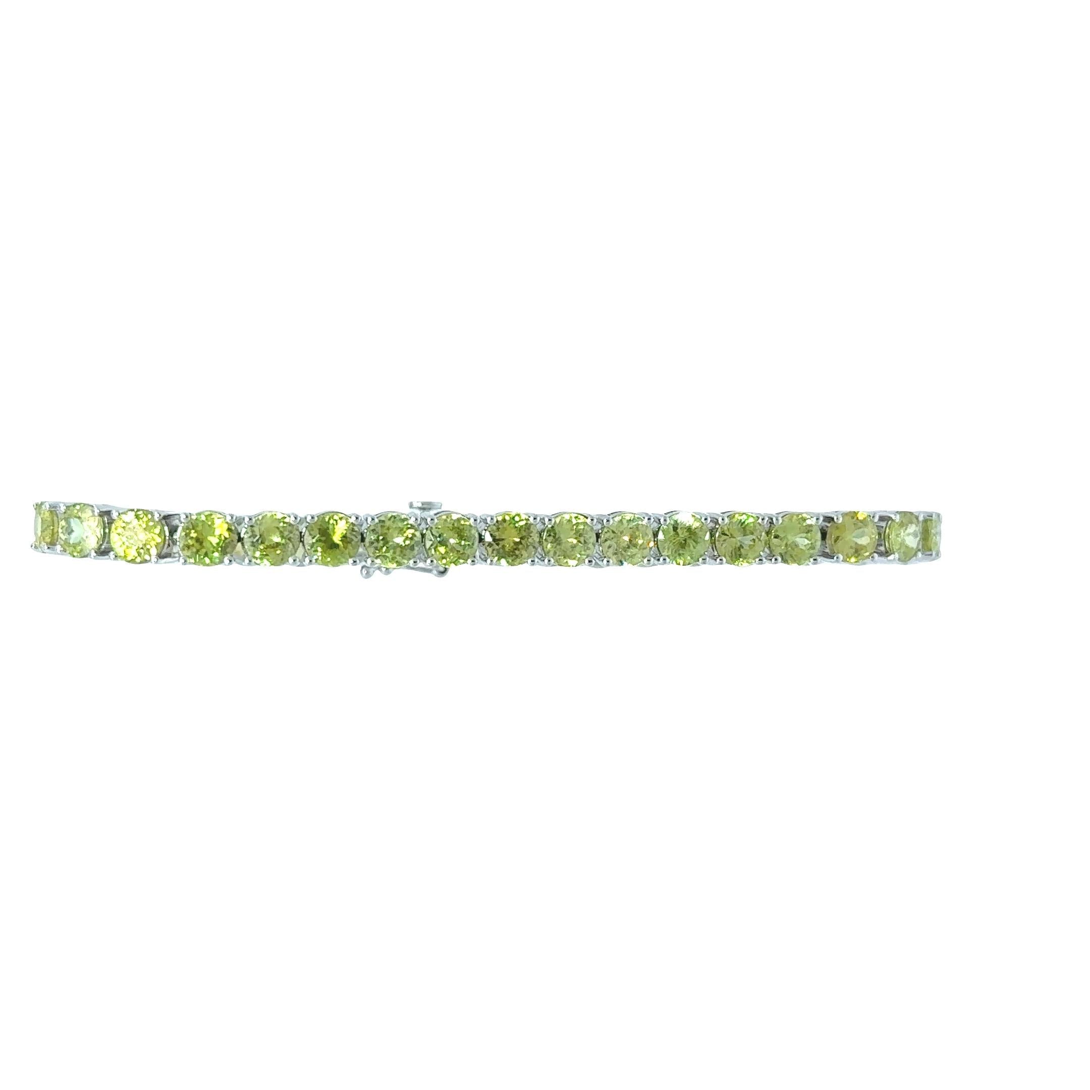 14k White Gold Sphene Tennis Bracelet