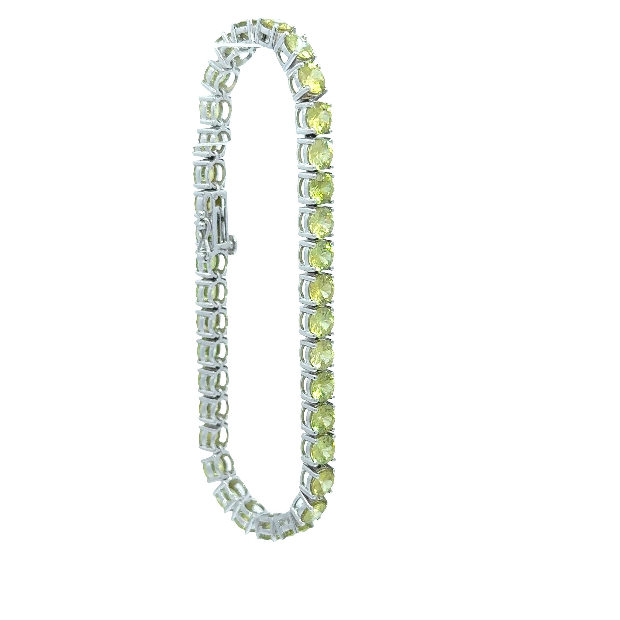 14k White Gold Sphene Tennis Bracelet