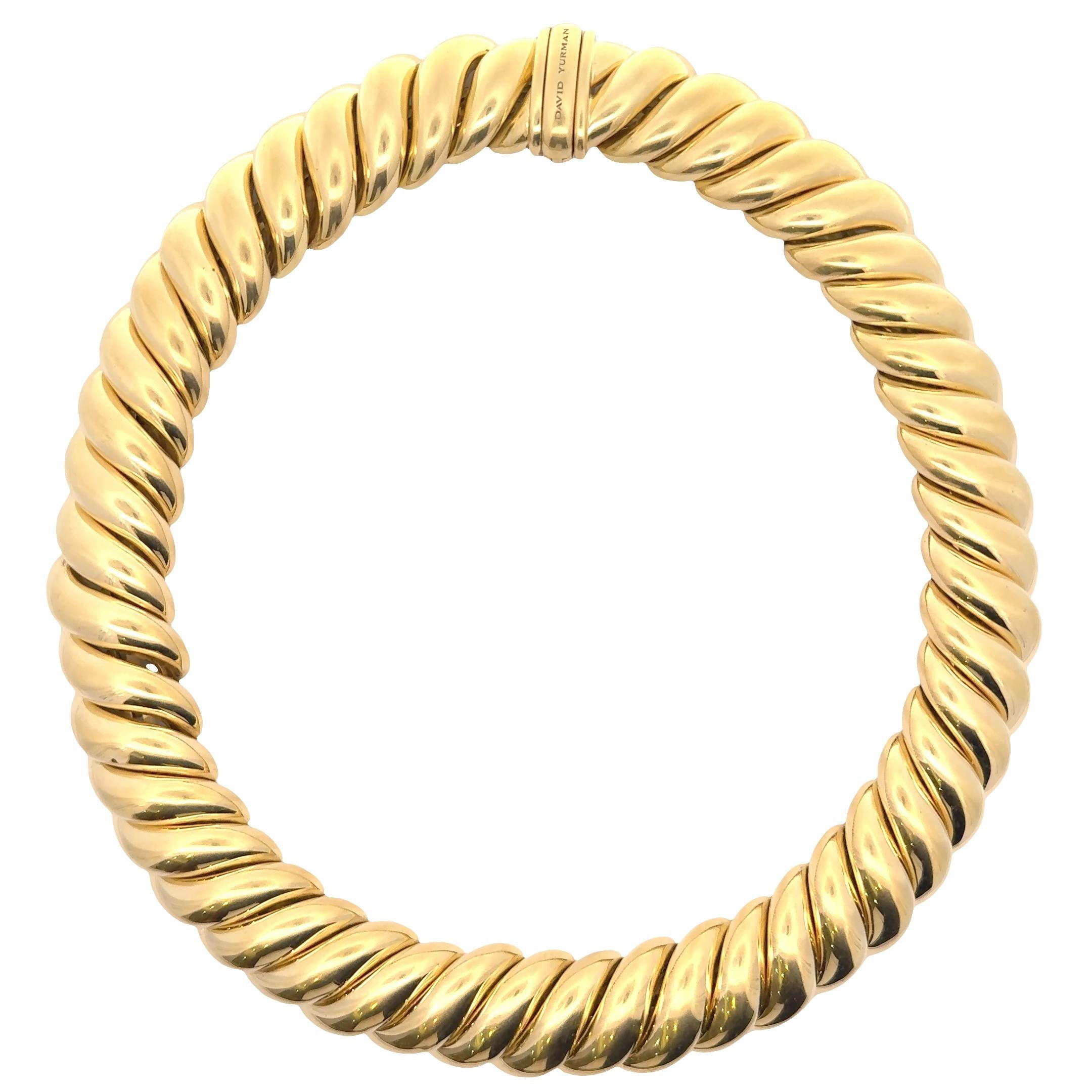 David Yurman Twisted Spiral 18k Yellow Gold Necklace