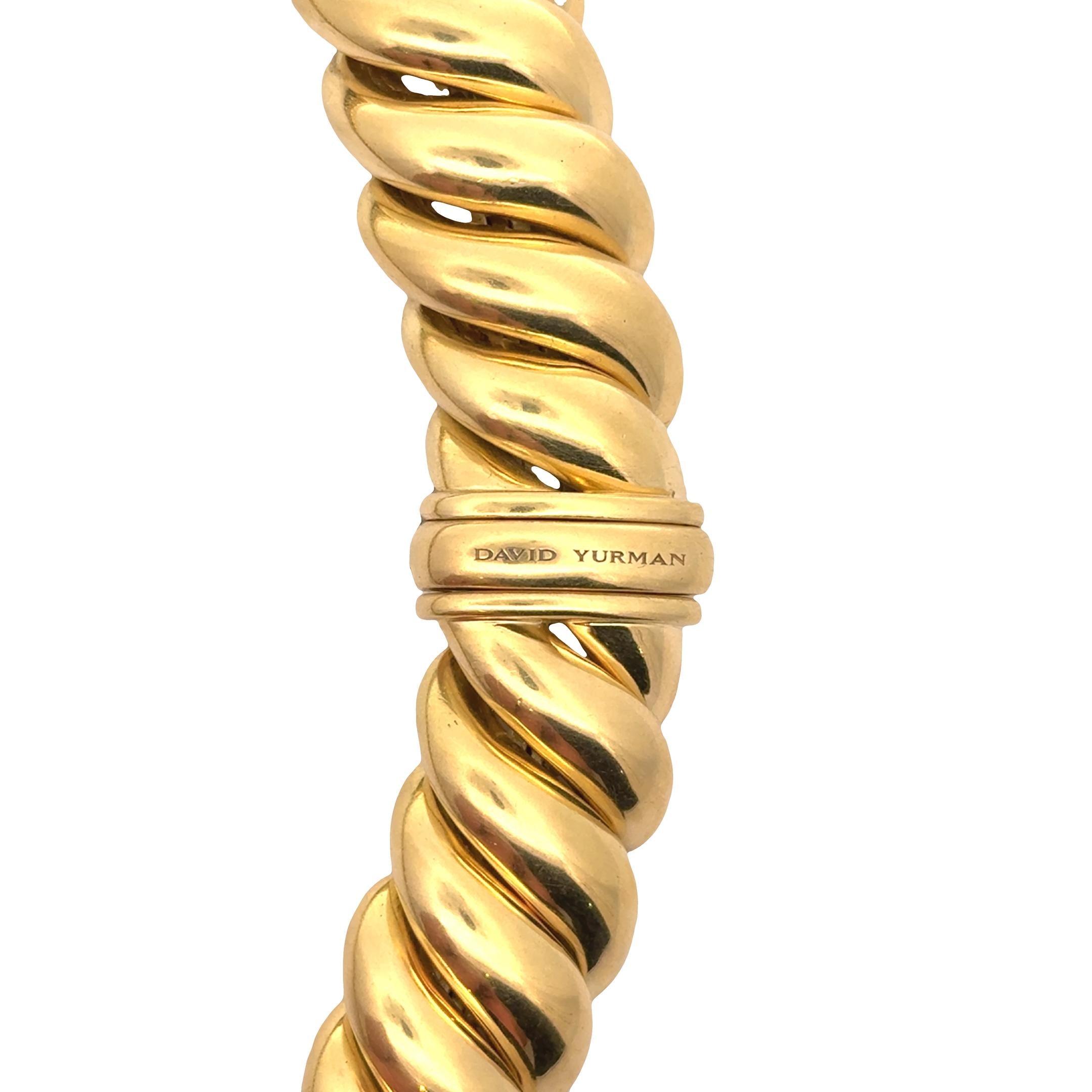 David Yurman Twisted Spiral 18k Yellow Gold Necklace