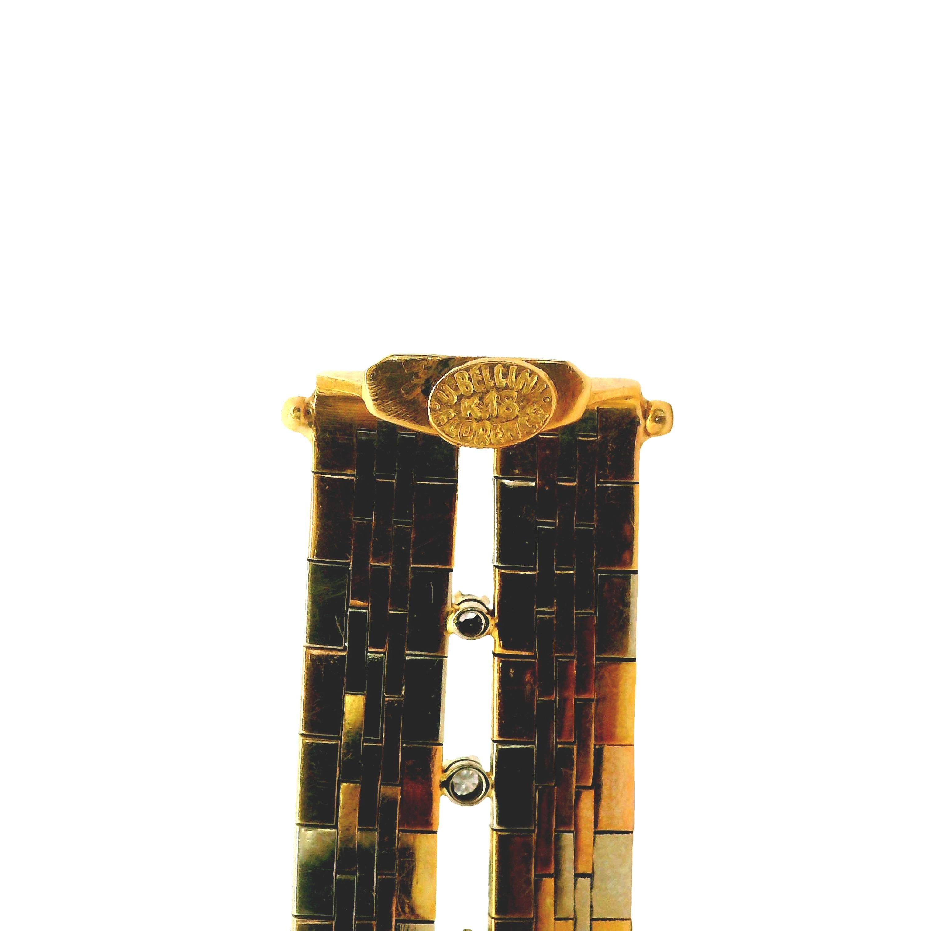 Ugo Bellini Diamond 18k Tri-tone Gold Italian Bracelet