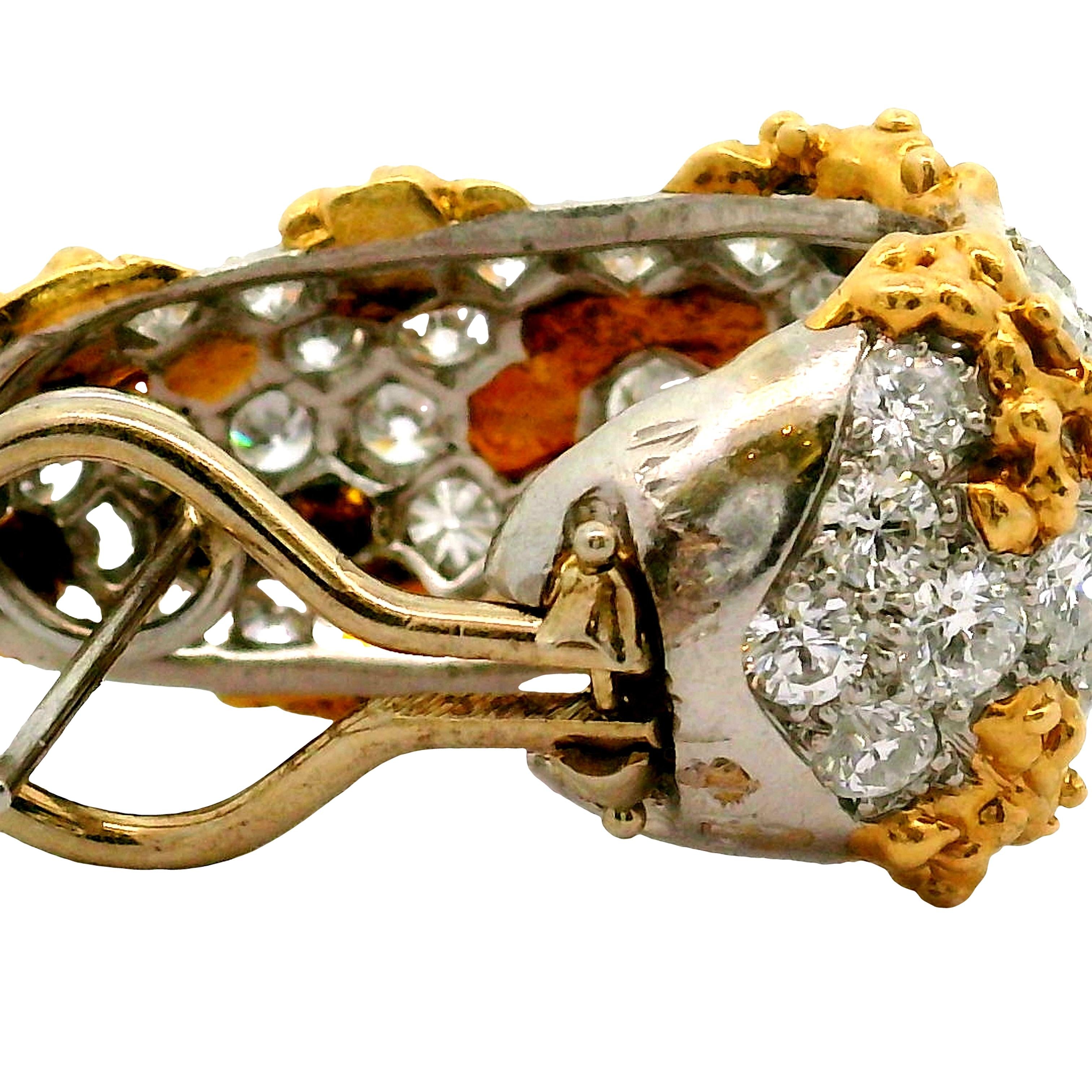 Ruser Diamond 18k White & Yellow Gold Huggie Earrings