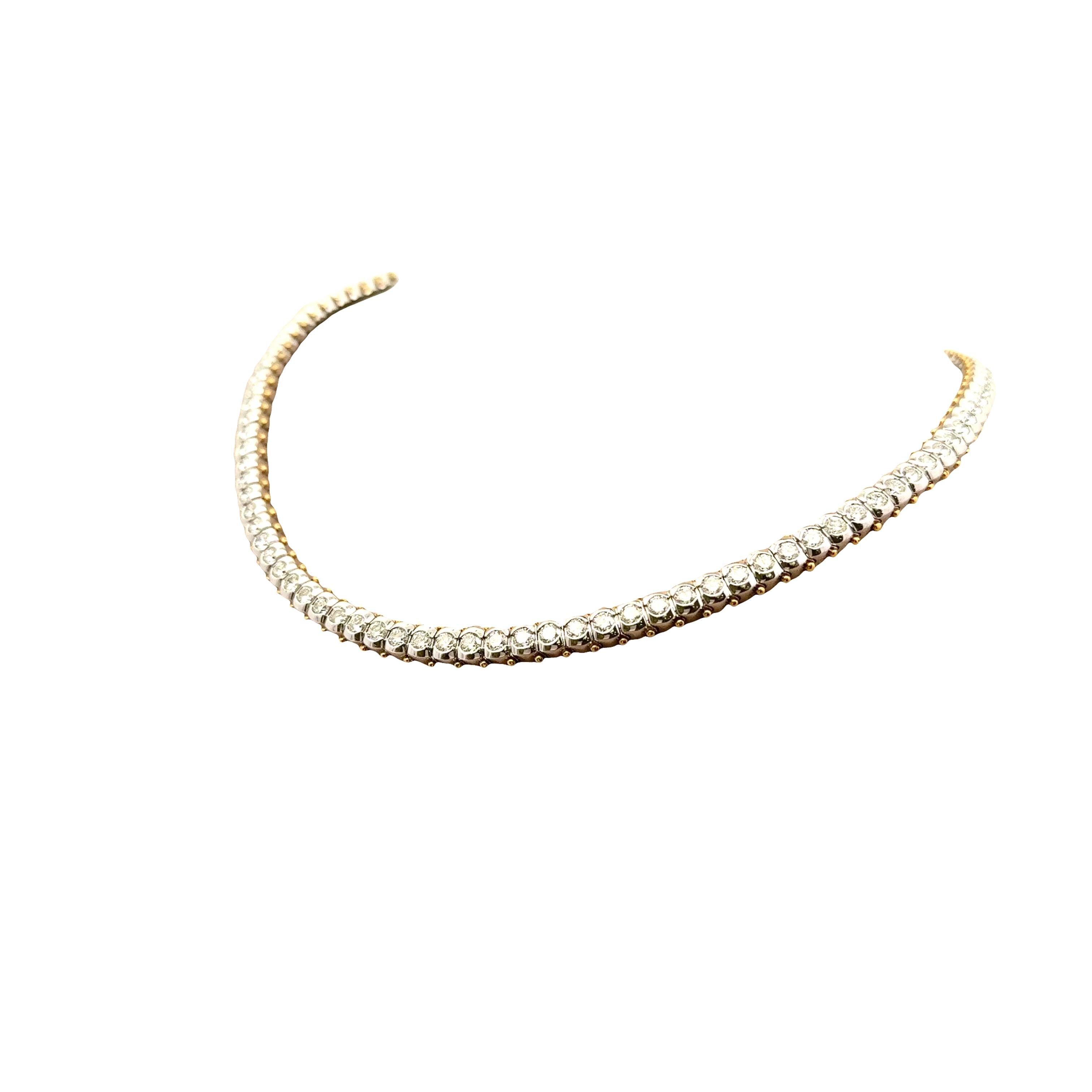 Diamond 18K White Gold Tennis Necklace
