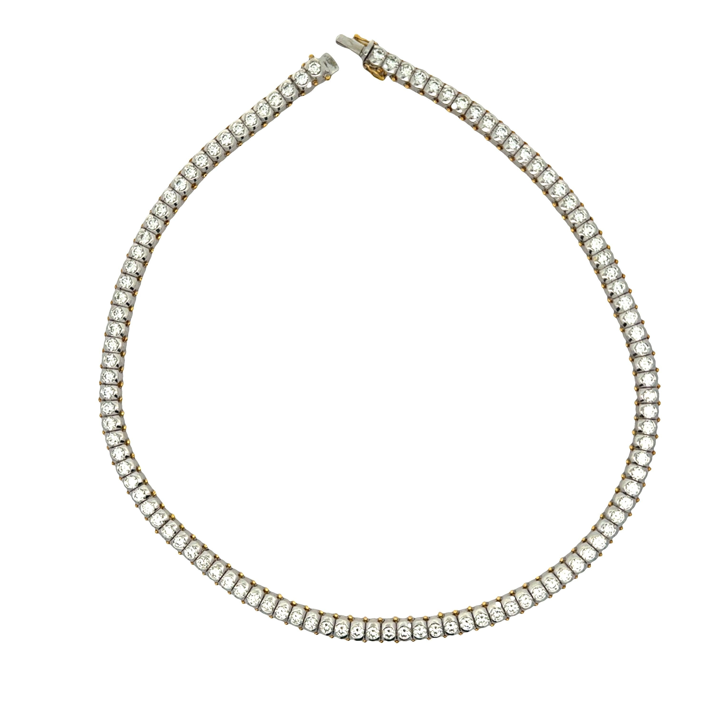 Diamond 18K White Gold Tennis Necklace
