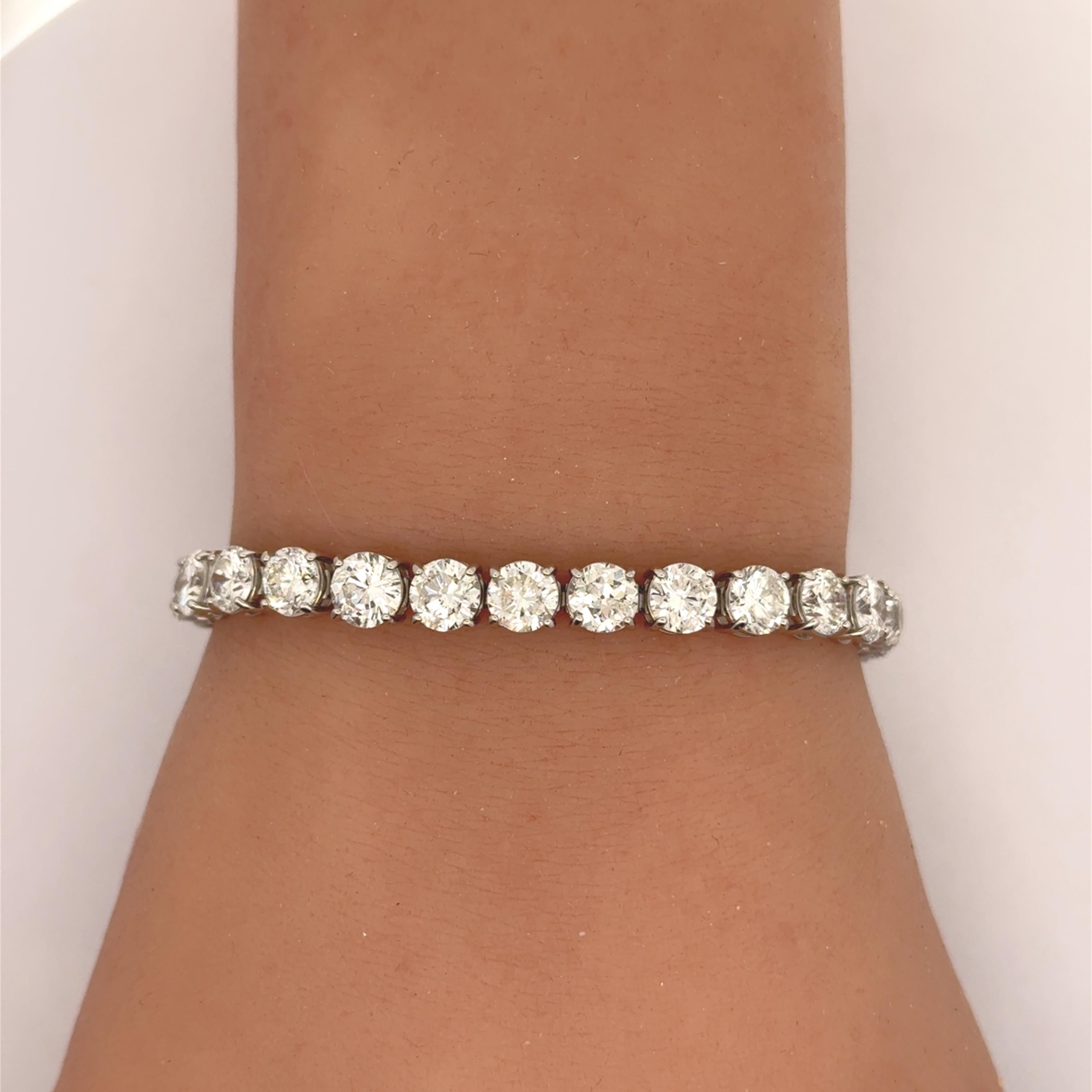 26.78 Carat Diamond Platinum Tennis Bracelet
