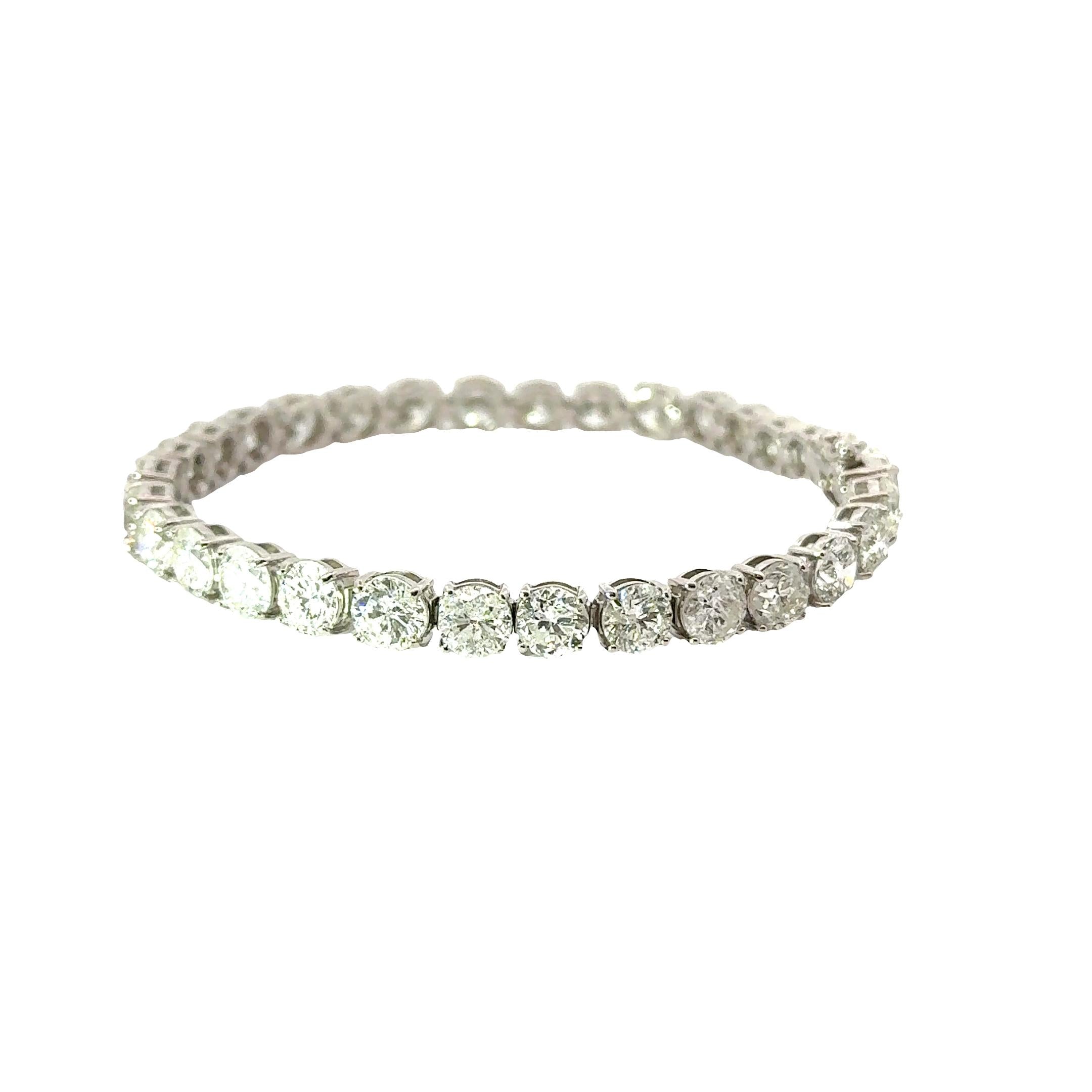 26.78 Carat Diamond Platinum Tennis Bracelet