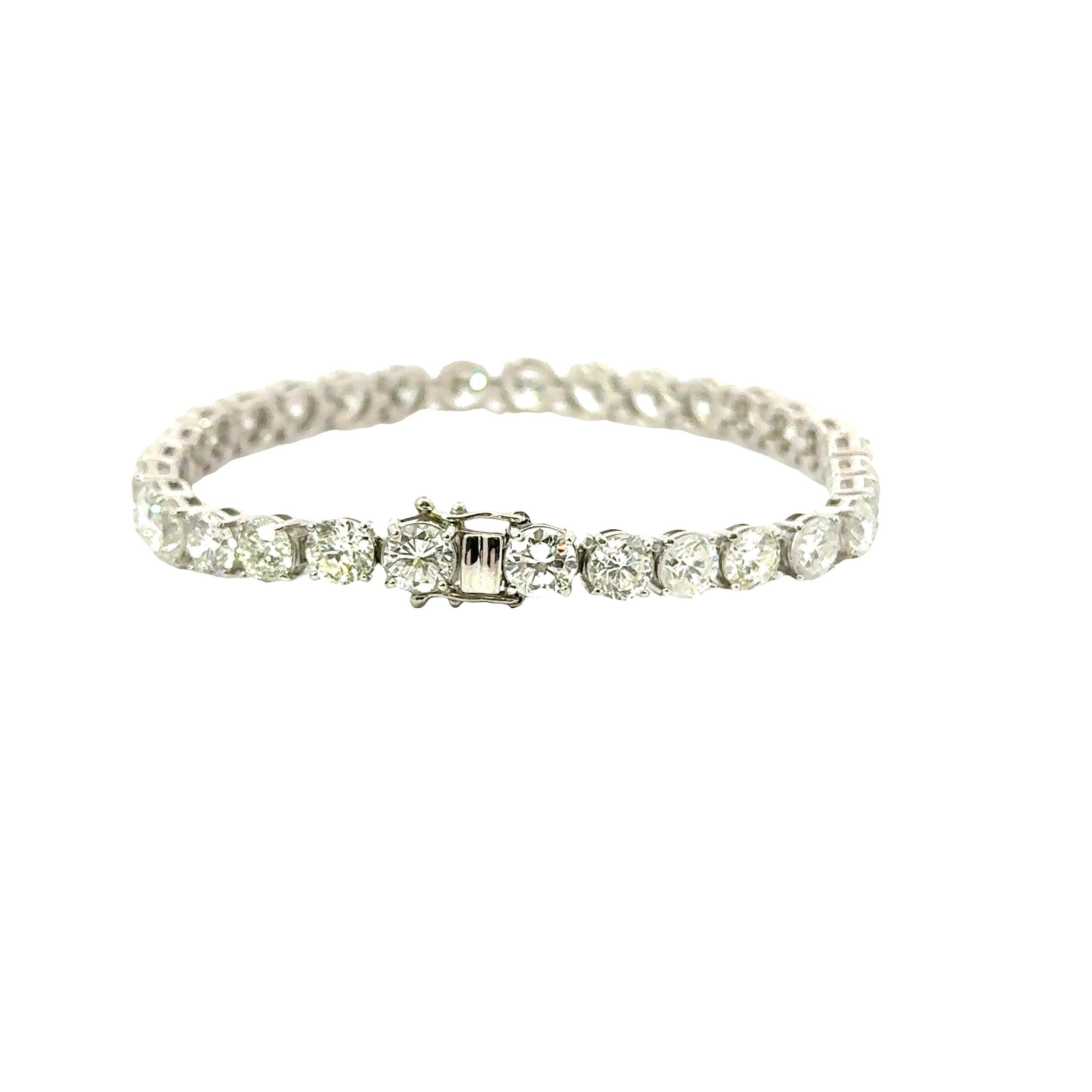 26.78 Carat Diamond Platinum Tennis Bracelet