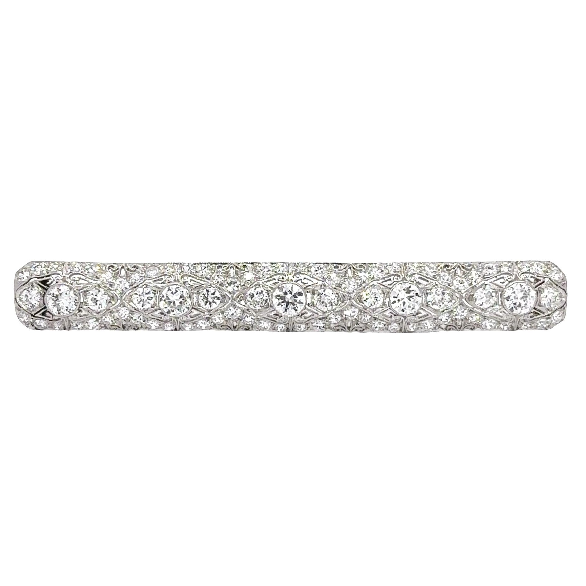 Henry Kohn Sons Diamond Platinum Edwardian Brooch