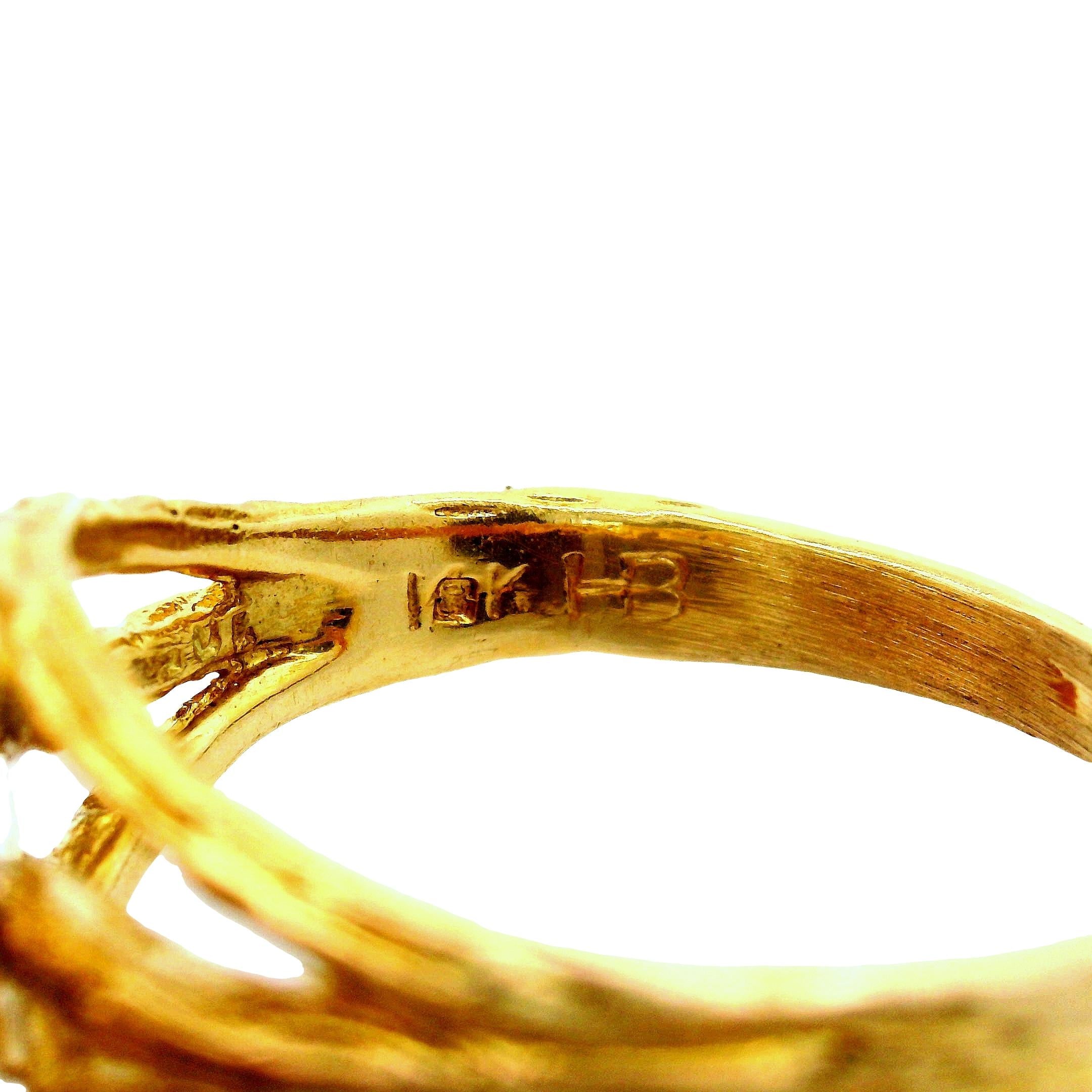 Hammerman Brothers Diamond 18k Yellow Gold Flower Ring