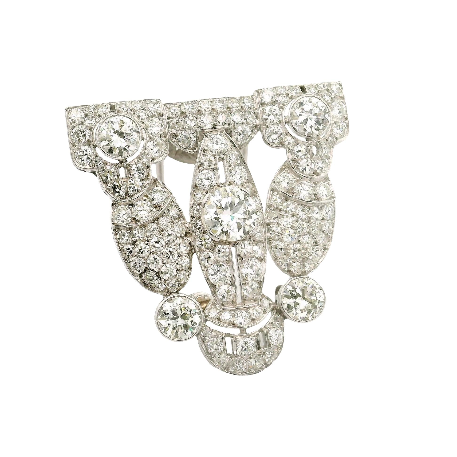Edwardian Antique Diamond Platinum Brooch