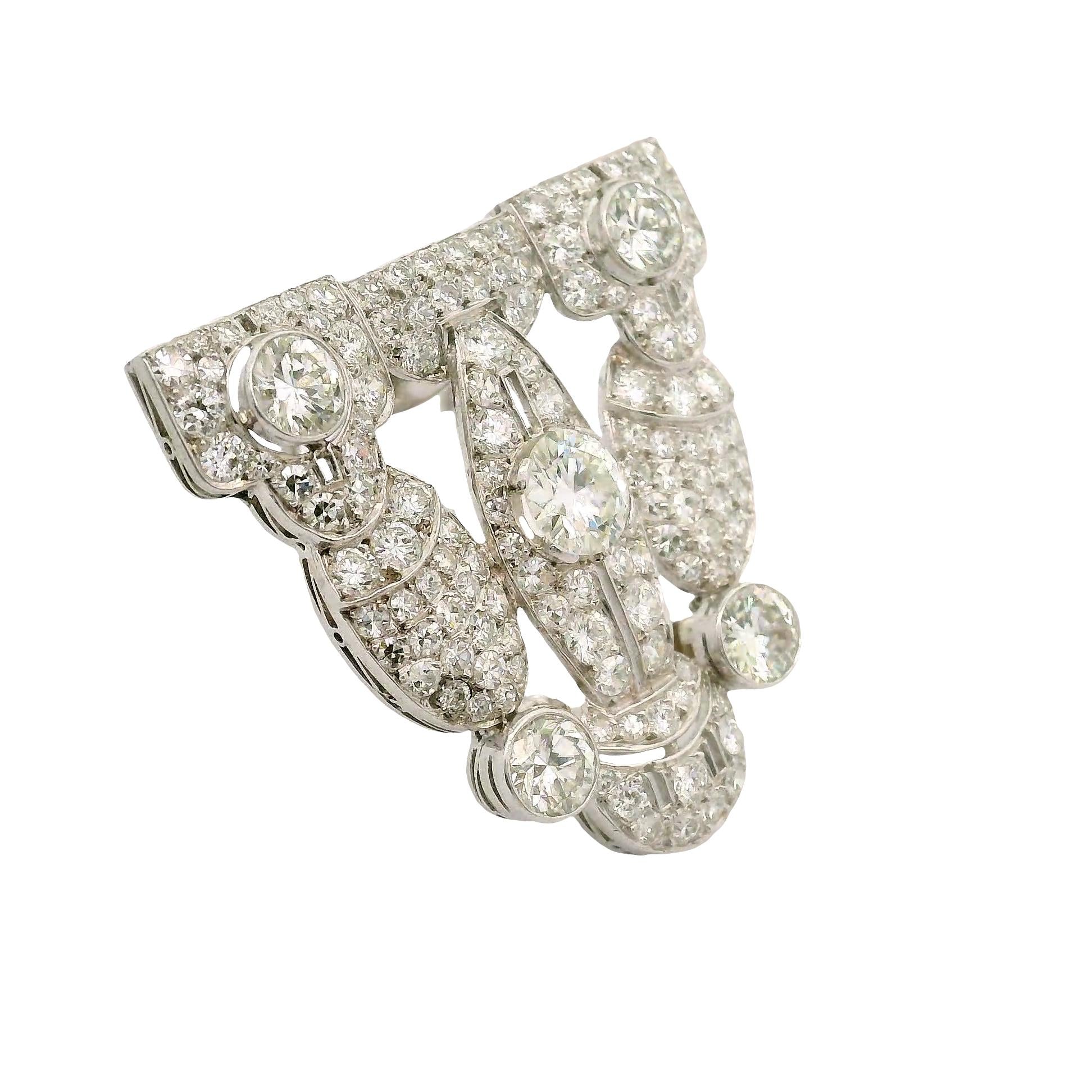 Edwardian Antique Diamond Platinum Brooch