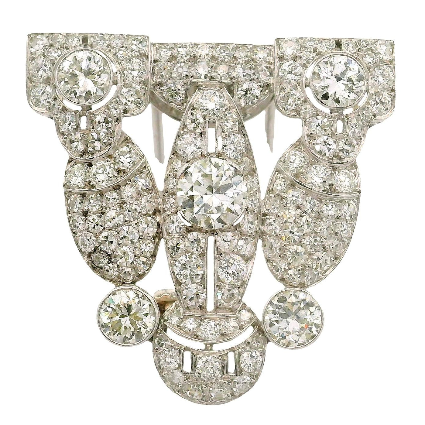 Edwardian Antique Diamond Platinum Brooch