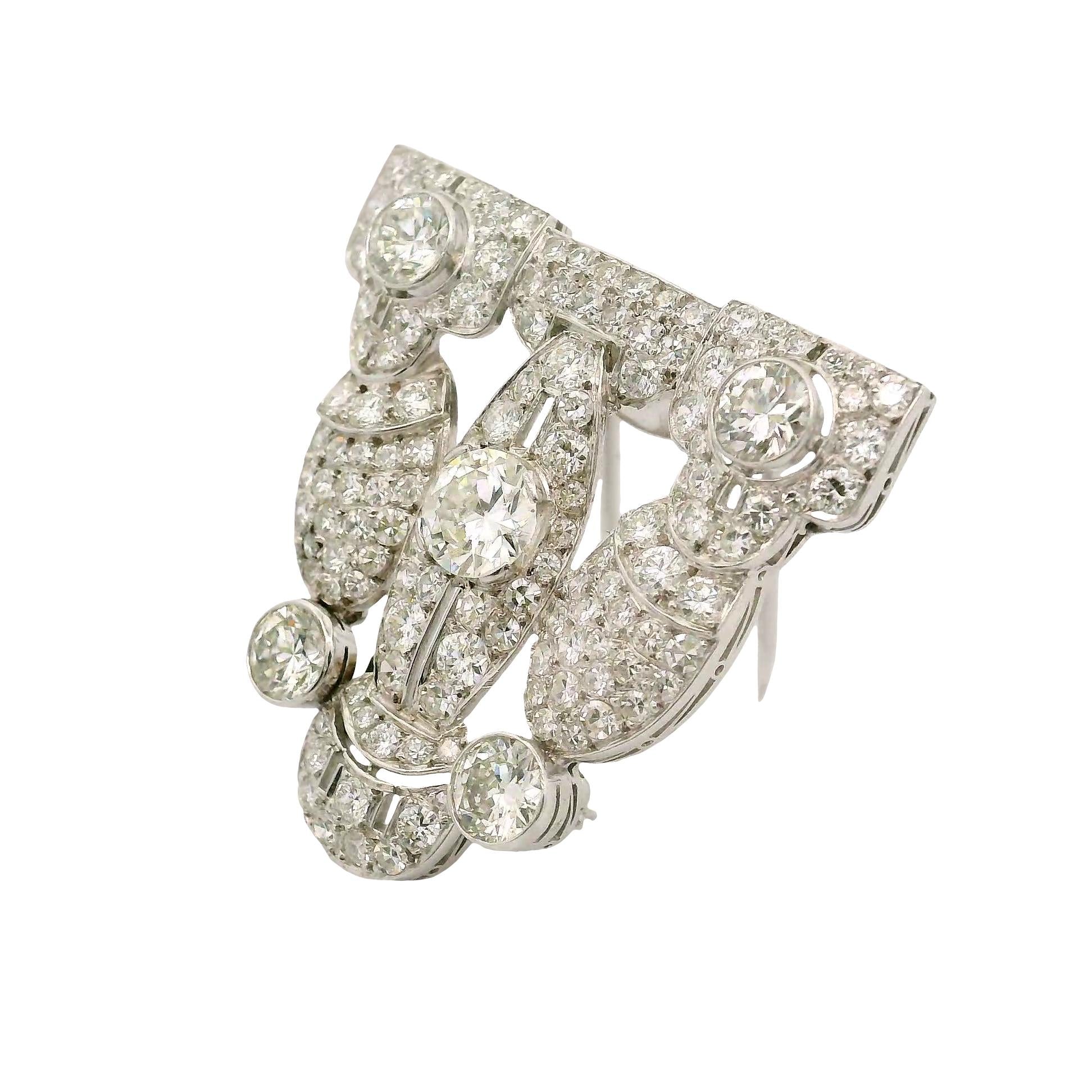 Edwardian Antique Diamond Platinum Brooch