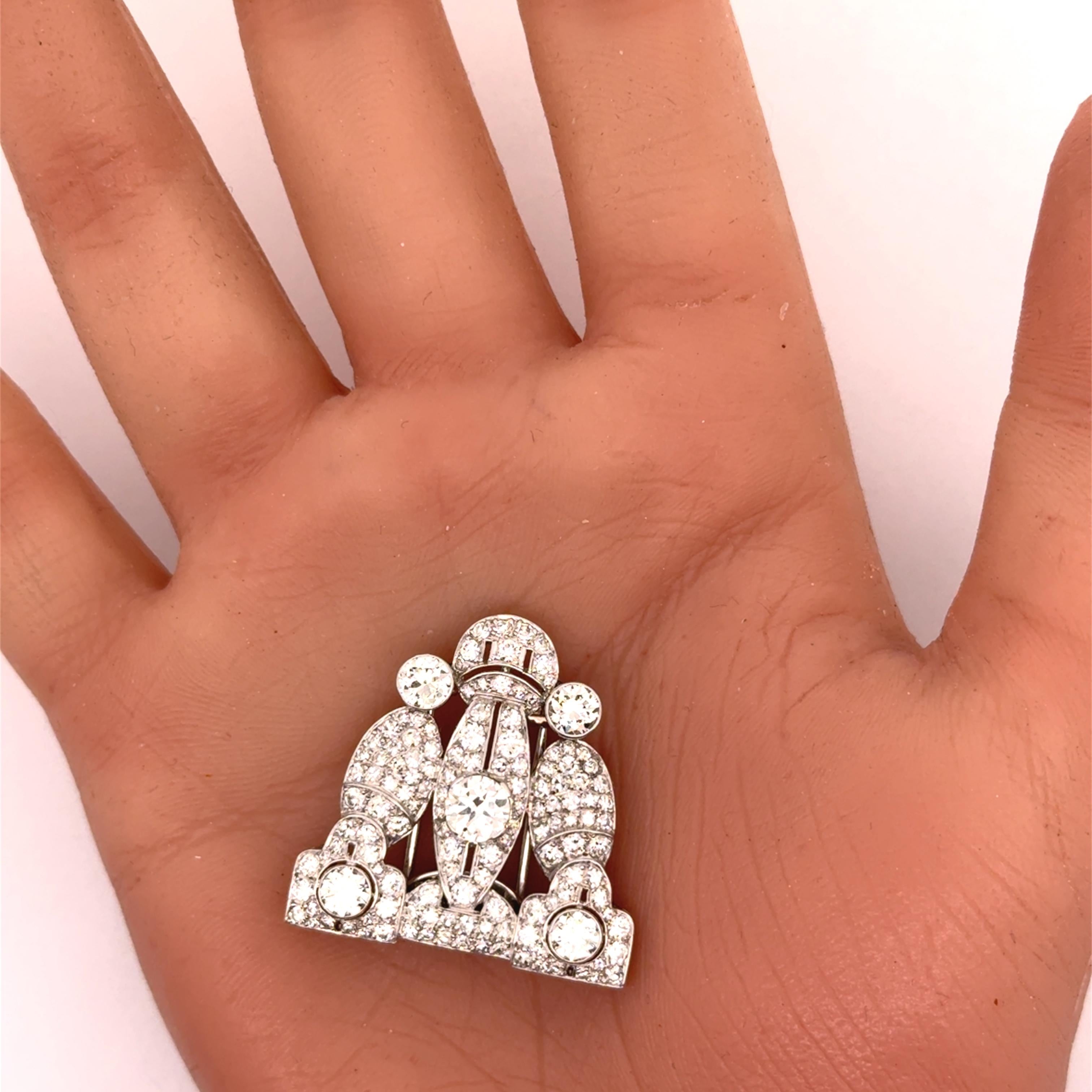 Edwardian Antique Diamond Platinum Brooch