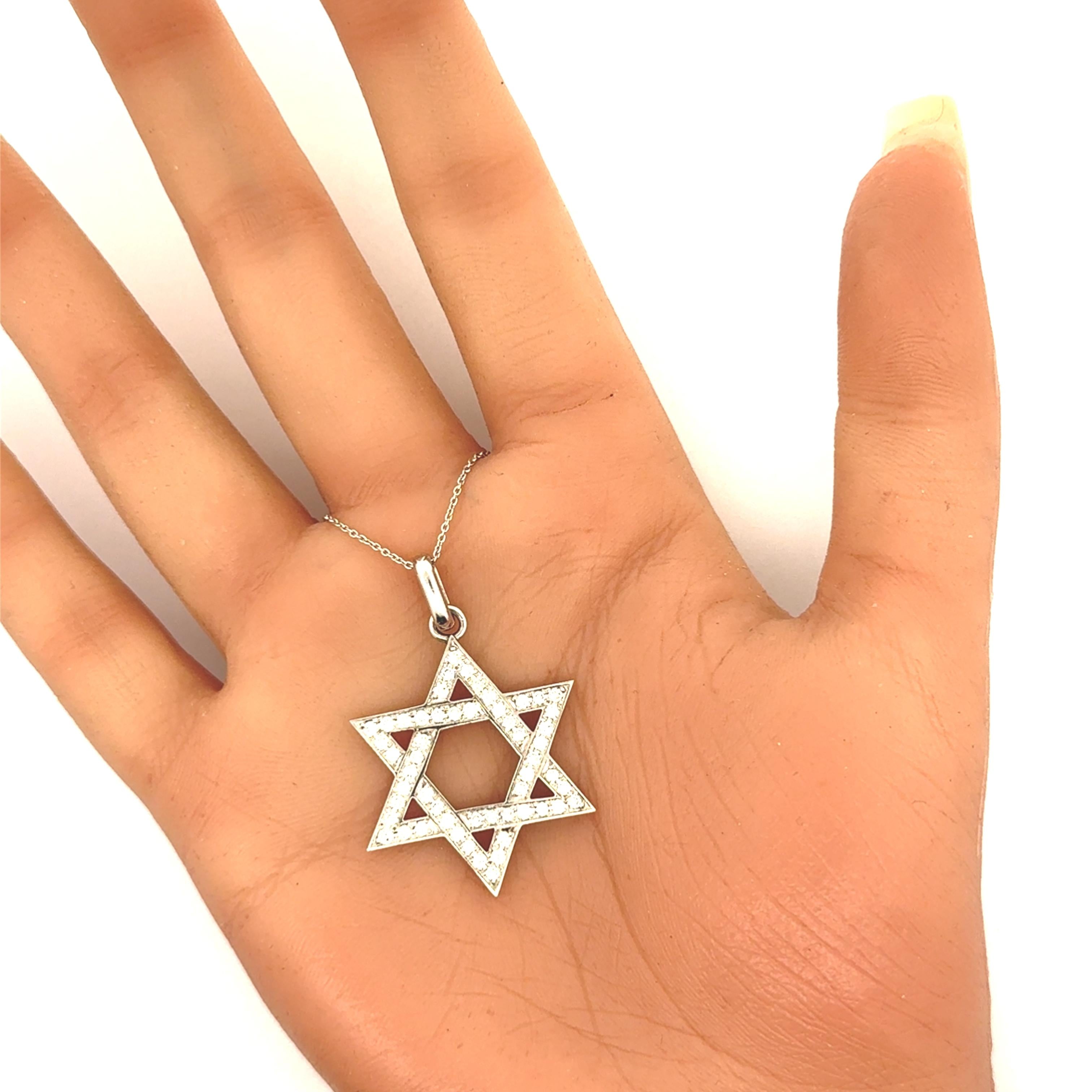 Diamond Platinum Star-of-David Pendant Necklace