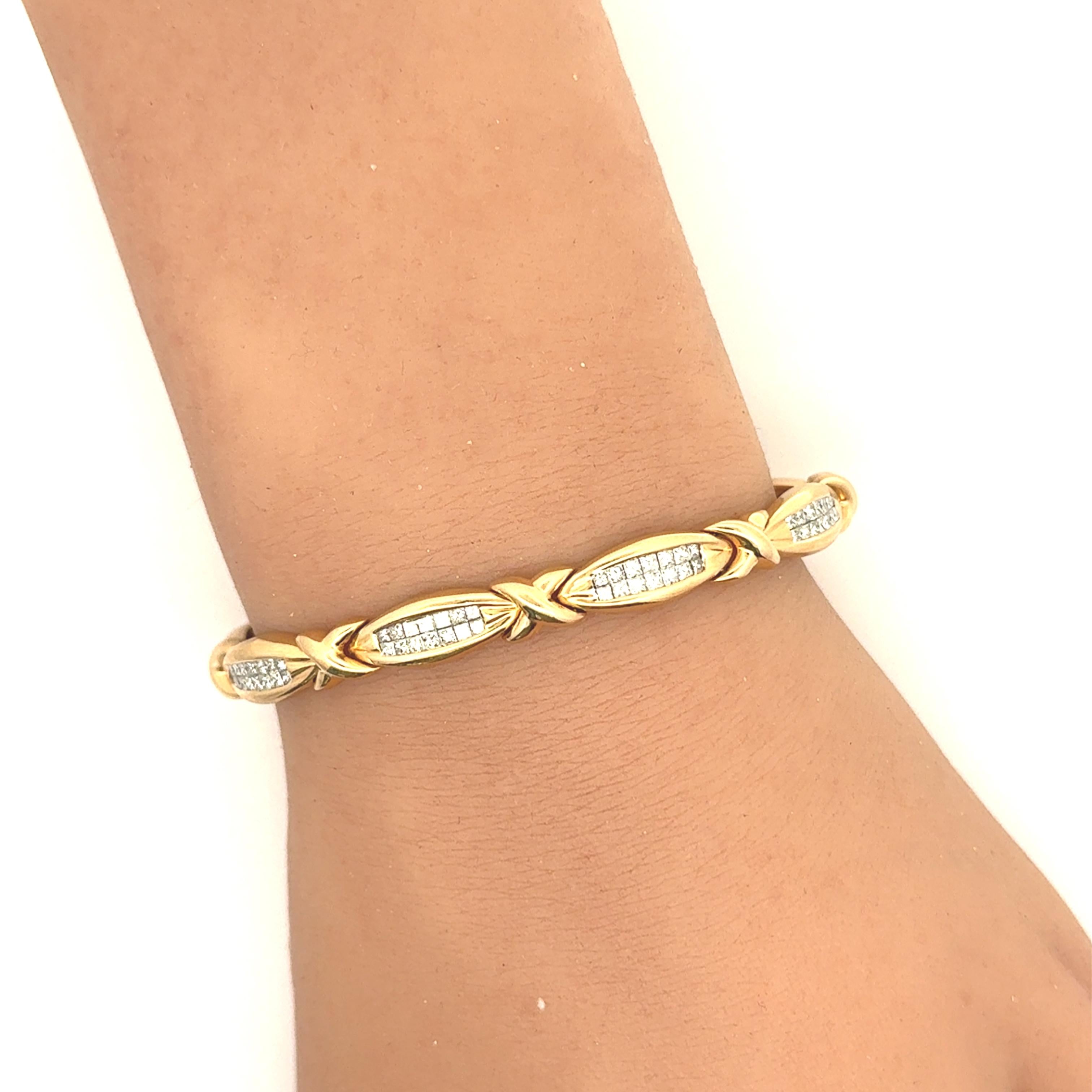 Diamond 14K Yellow Gold Intertwined Link Bracelet