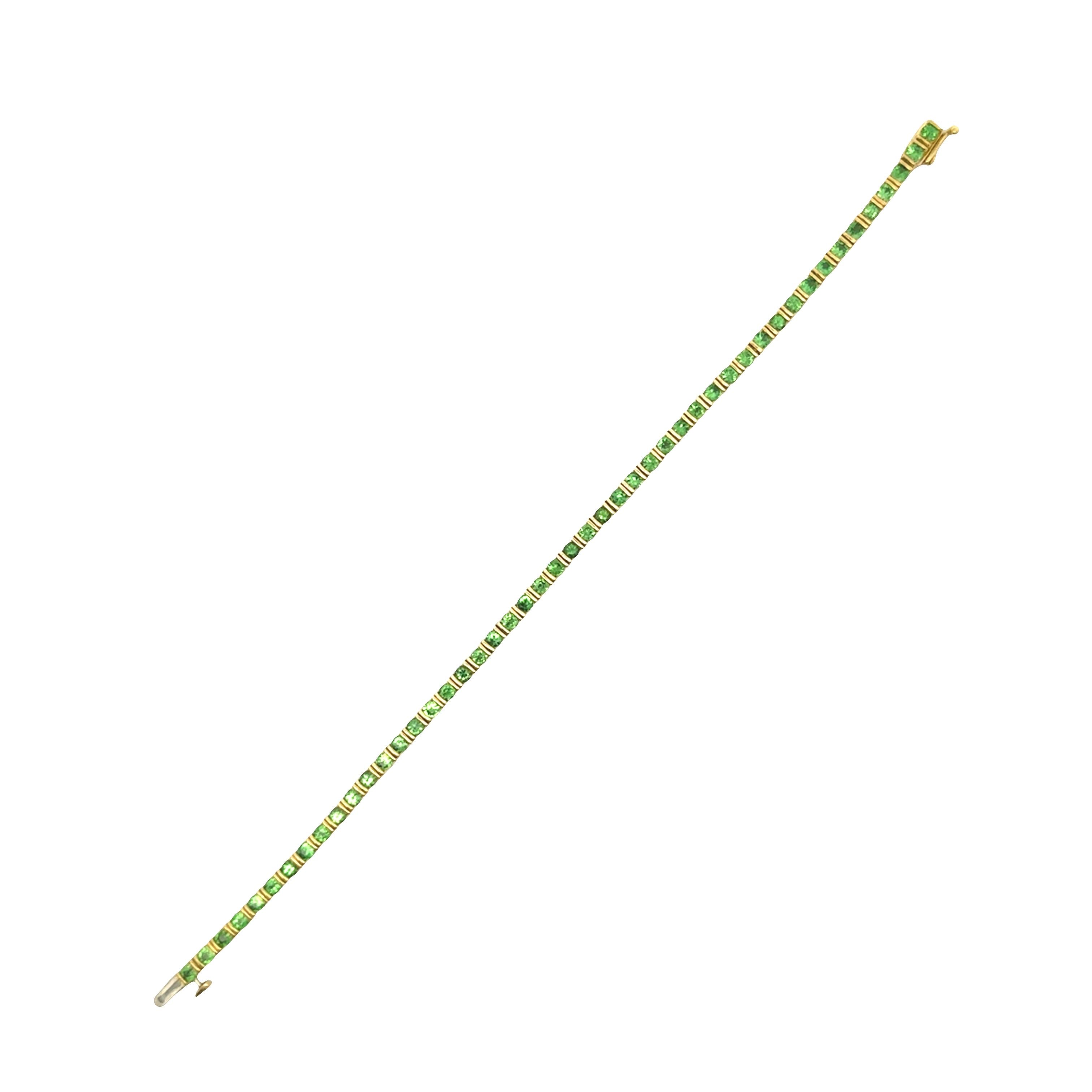 Jean Vitau Tsavorite 18K Yellow Gold Tennis Bracelet