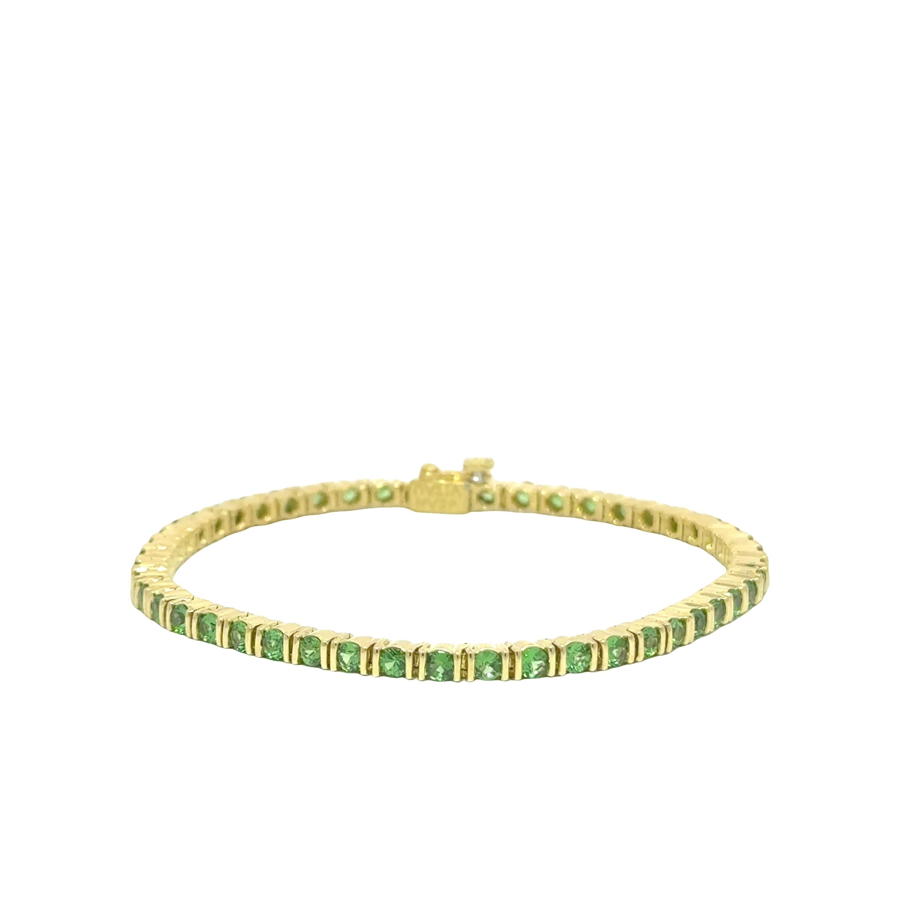 Jean Vitau Tsavorite 18K Yellow Gold Tennis Bracelet