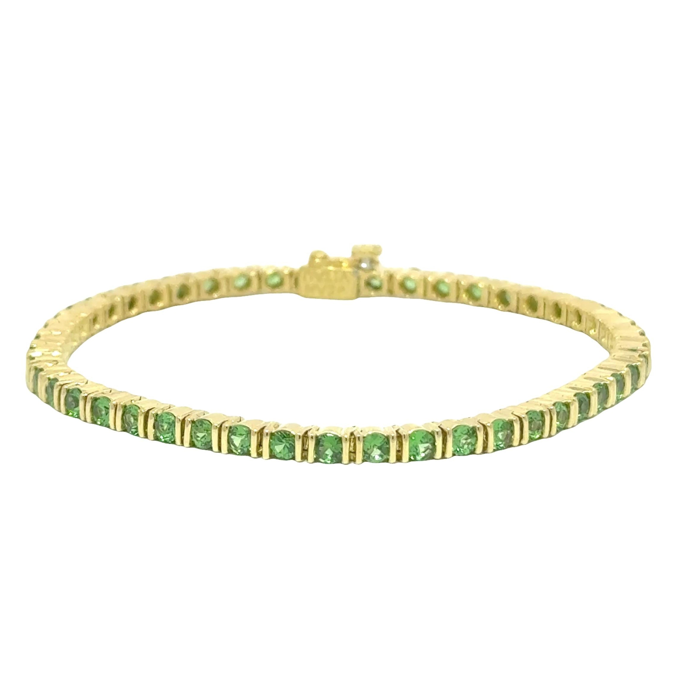 Jean Vitau Tsavorite 18K Yellow Gold Tennis Bracelet