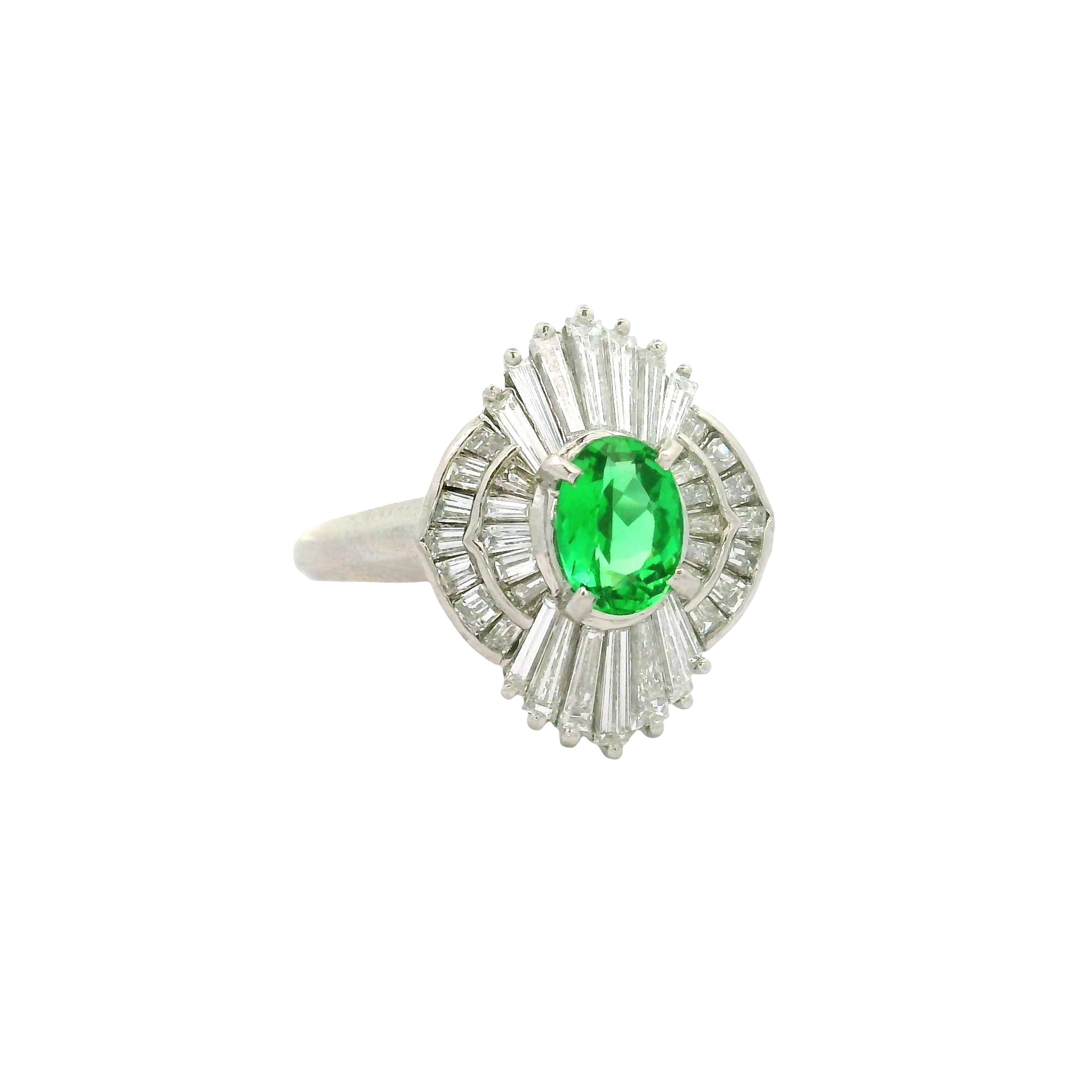 0.72 Carat Brazilian Green Paraiba Diamond Platinum Halo Ring, GIA Certified