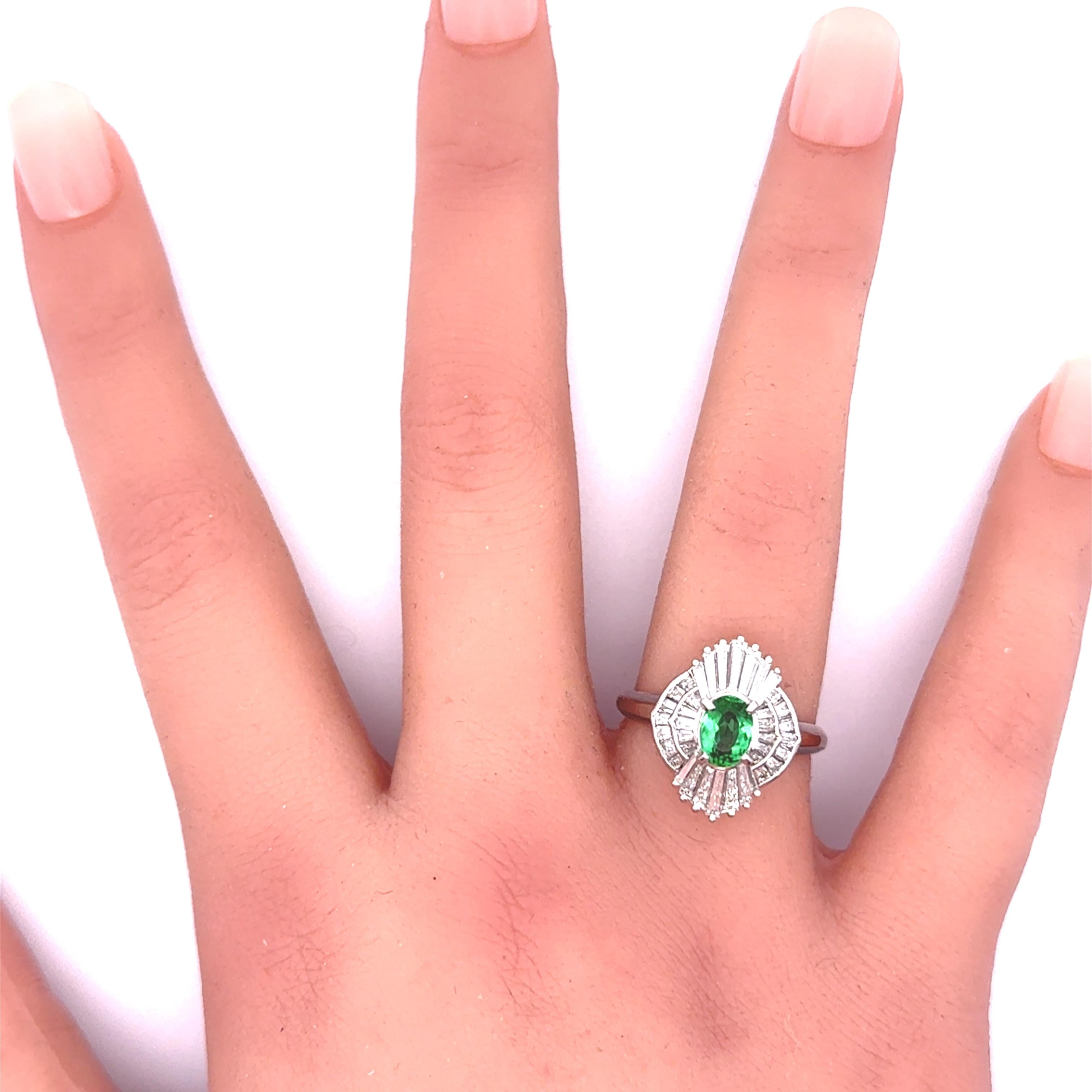 0.72 Carat Brazilian Green Paraiba Diamond Platinum Halo Ring, GIA Certified