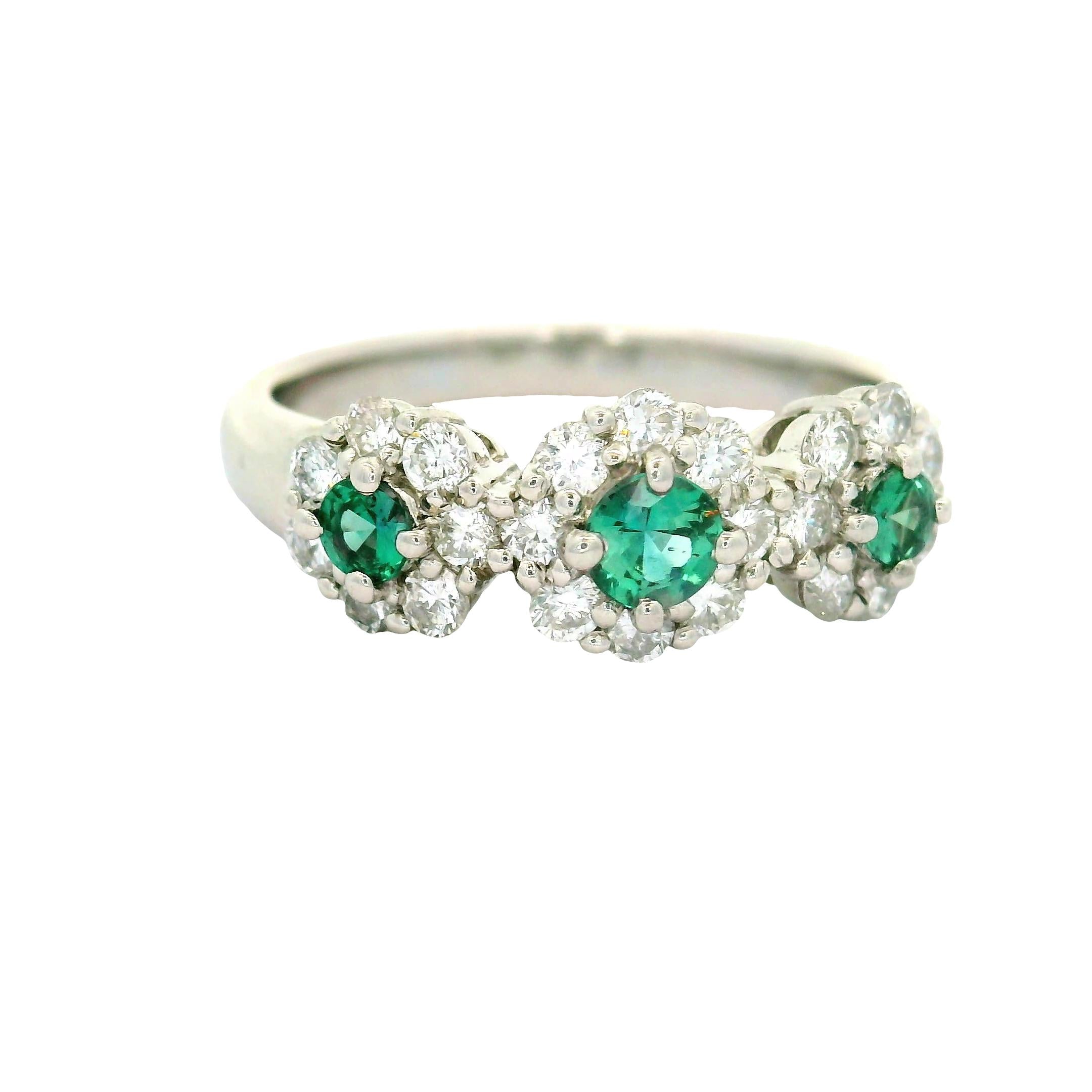 Alexandrite Diamond Platinum Halo Ring