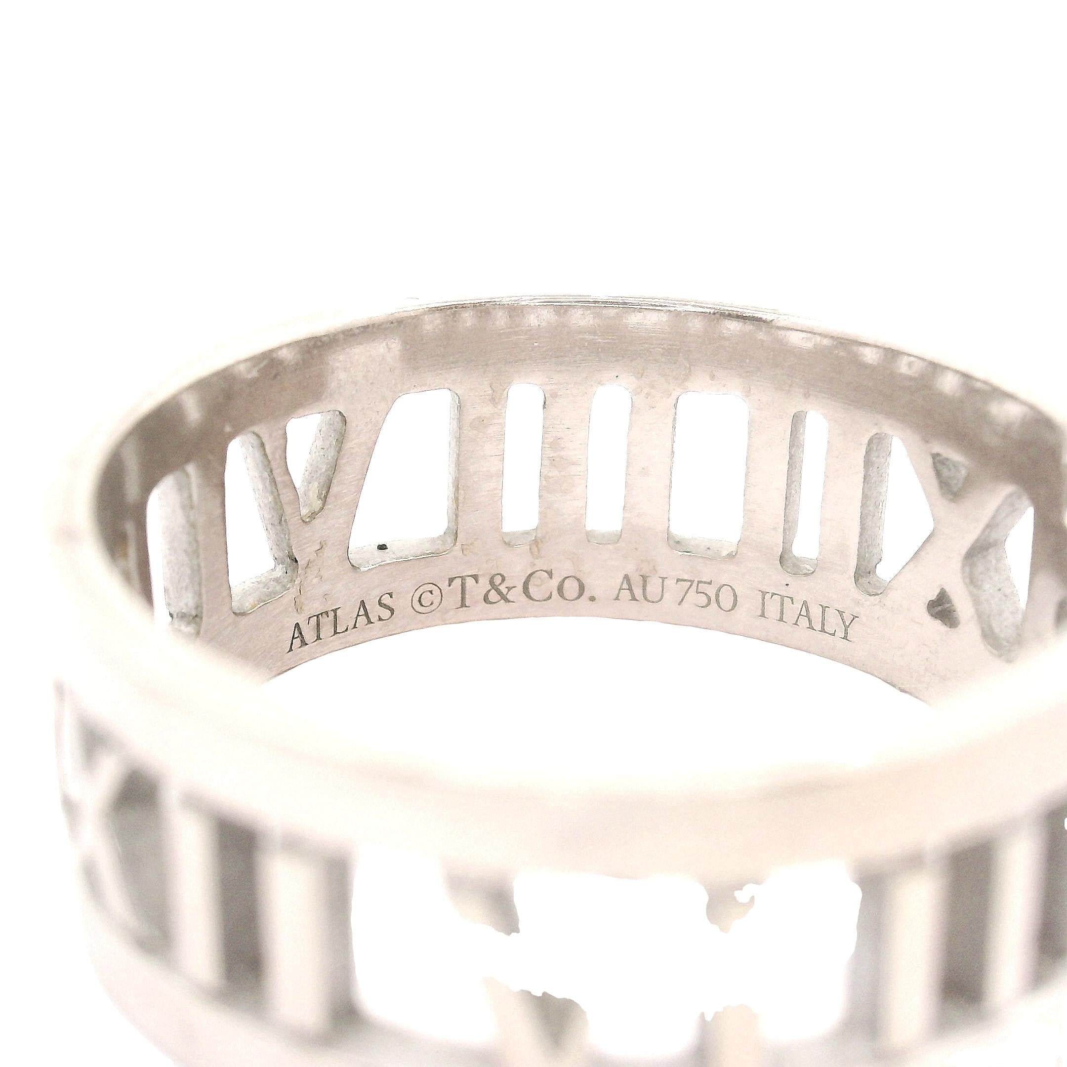 Tiffany & Co. Diamond Atlas Roman Numeral 18K White Gold Ring