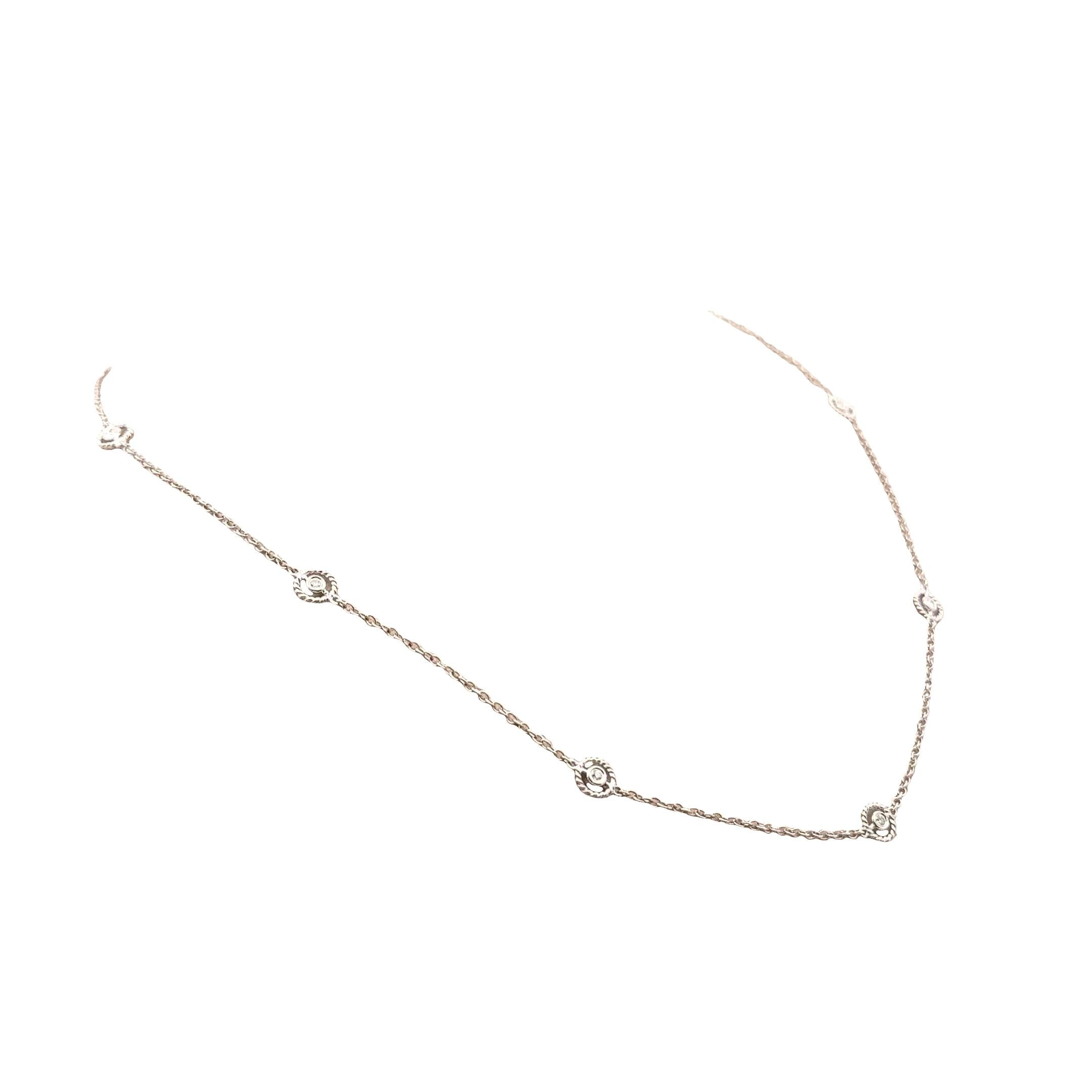 Diamond-by-the-Yard 18K White Gold Bezel-Set Necklace