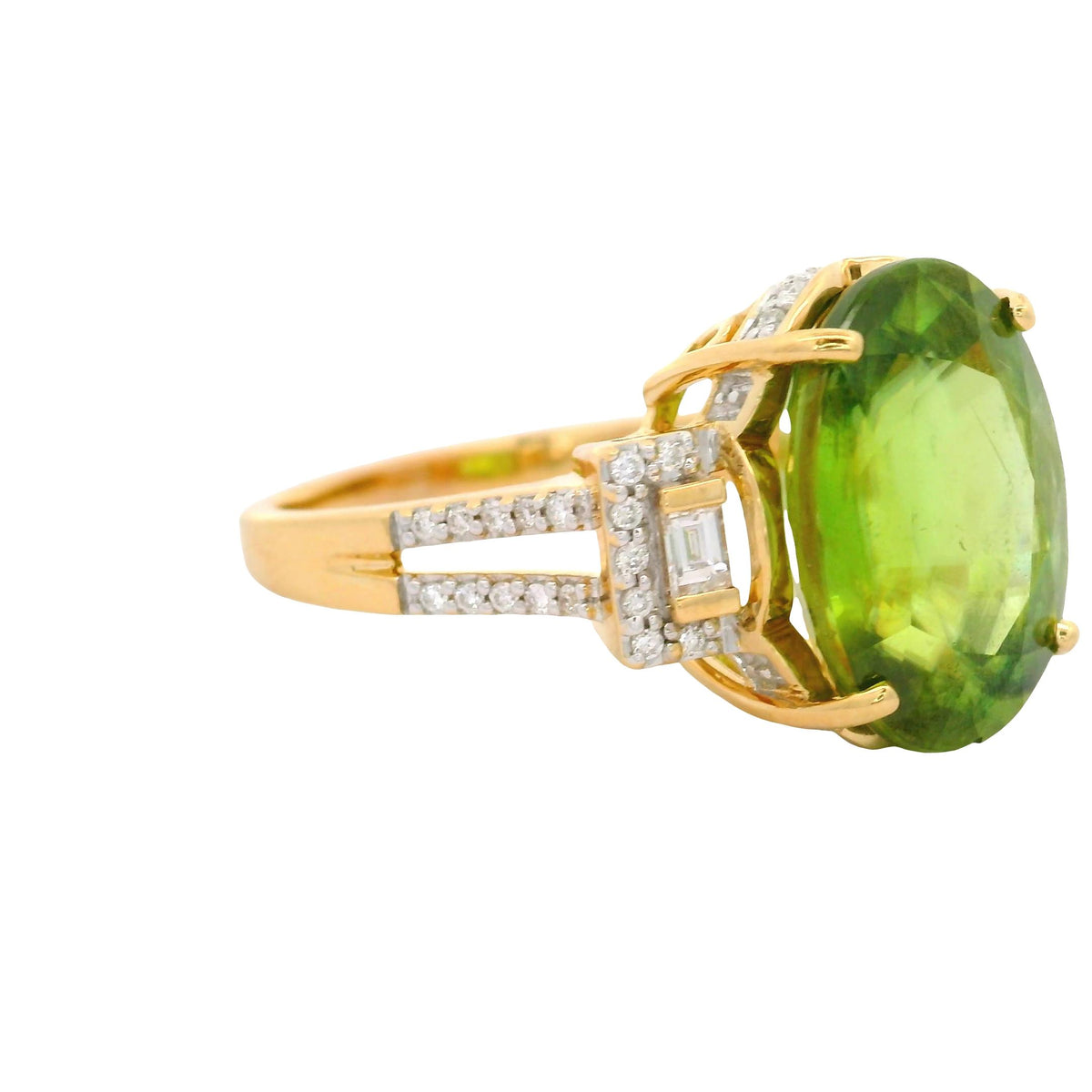 10.33 Carat Sphene Diamond 18K Yellow Gold Ring