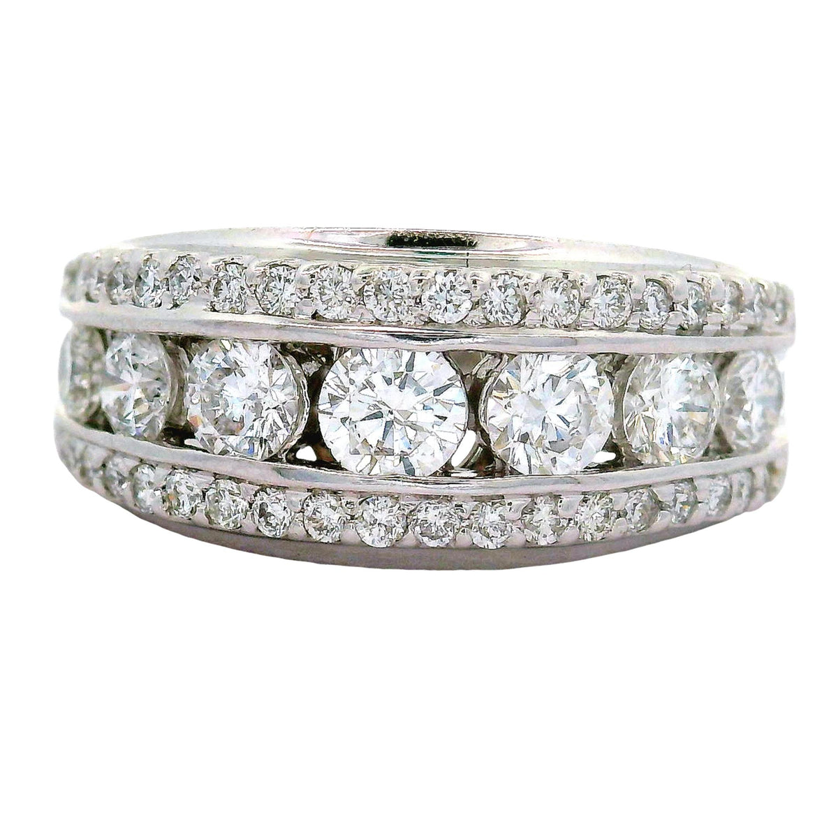 Diamond 18K White Gold Band Ring