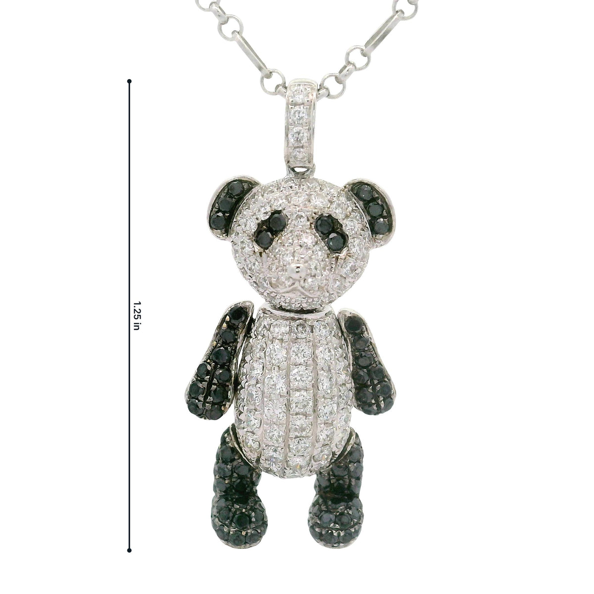 Diamond 18K White Gold Panda Pendant Necklace