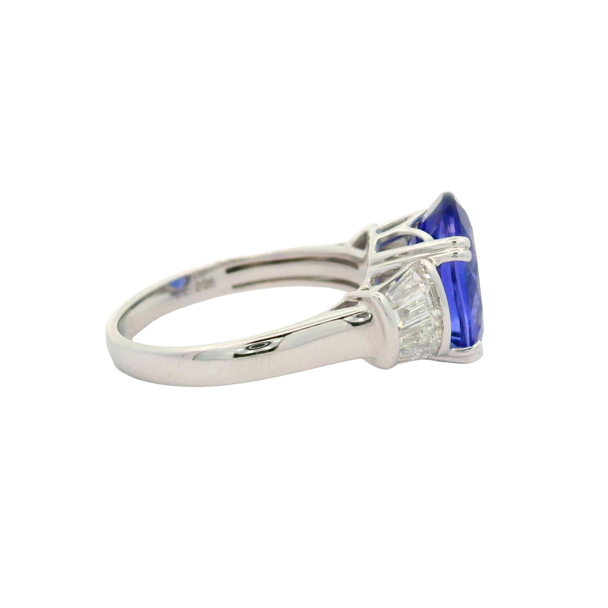 Estate 5.20 Carat Tanzanite Diamond 18K White Gold Ring
